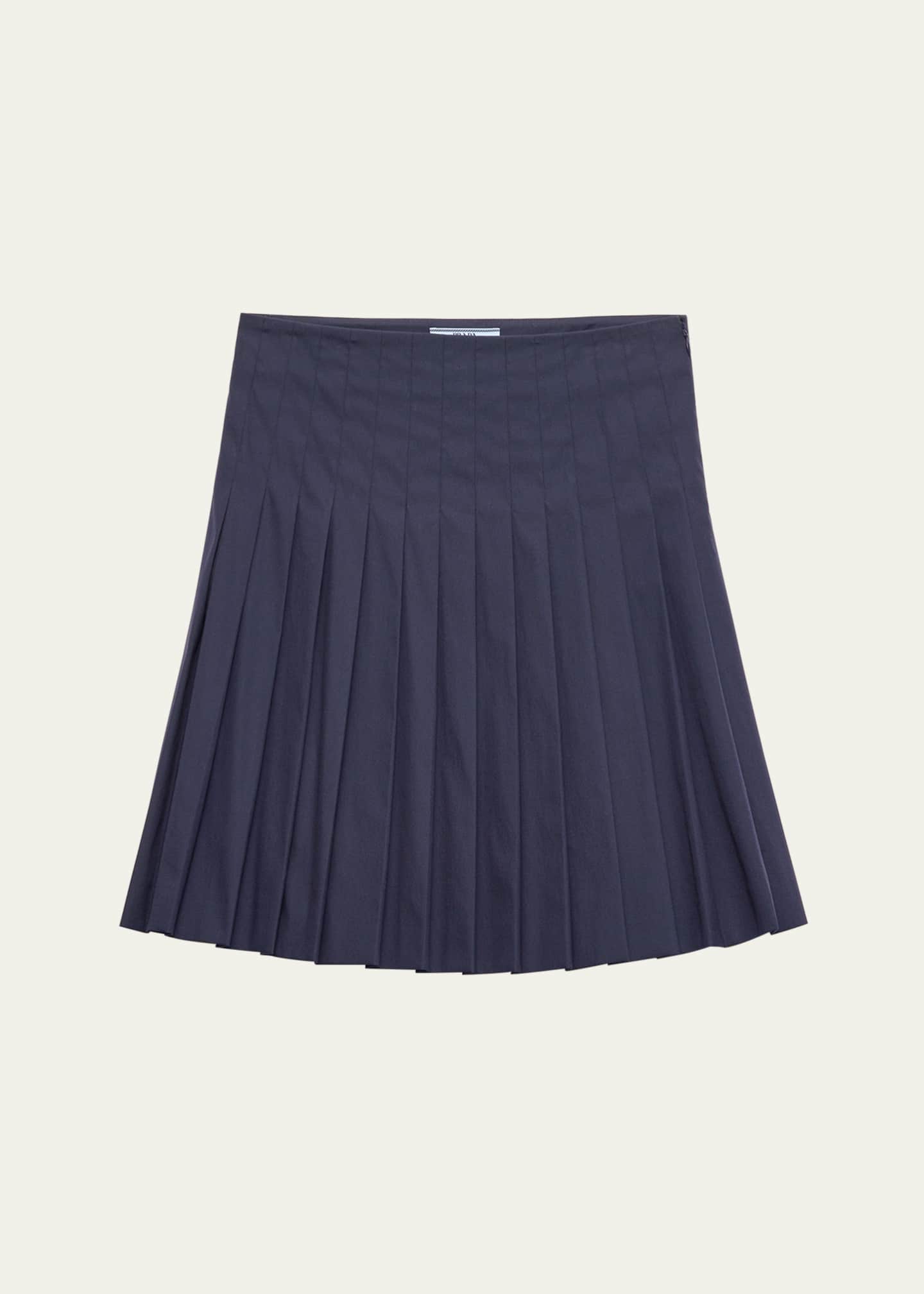 Prada Pleated Poplin Short Skirt Image 1 of 3