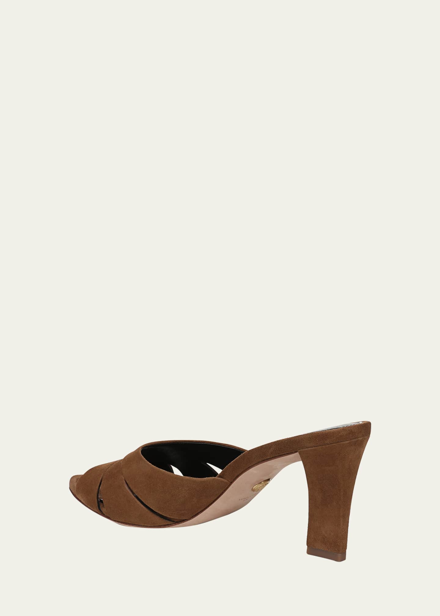 Veronica Beard Cassiel Suede Peep-Toe Slide Sandals Image 3 of 4