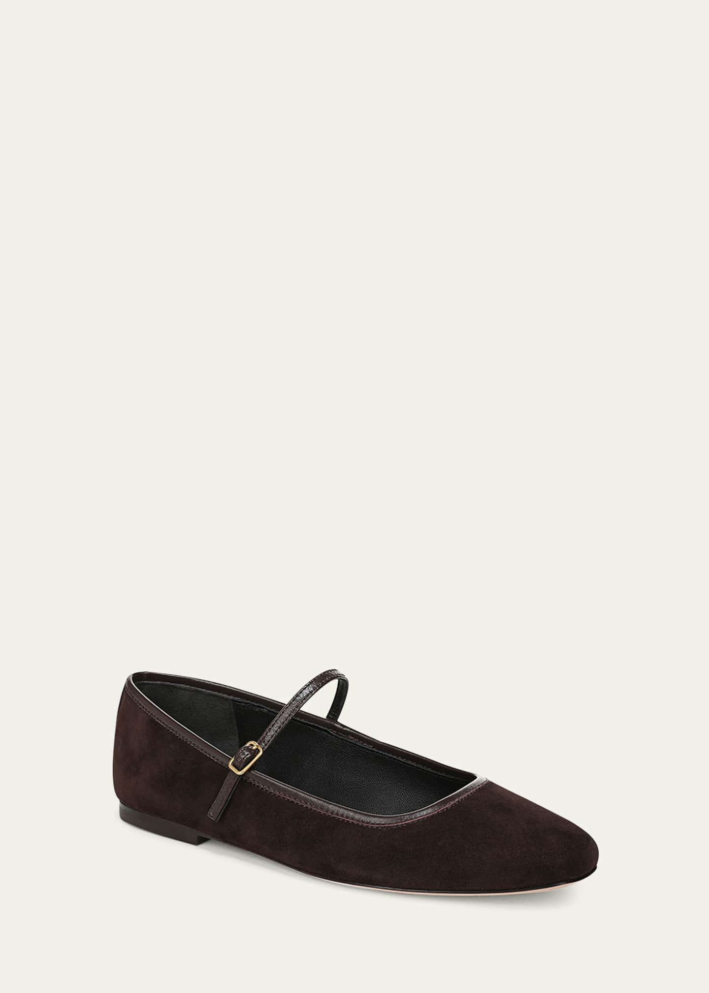 Veronica Beard Ellie Suede Mary Jane Ballerina Flats Image 2 of 4