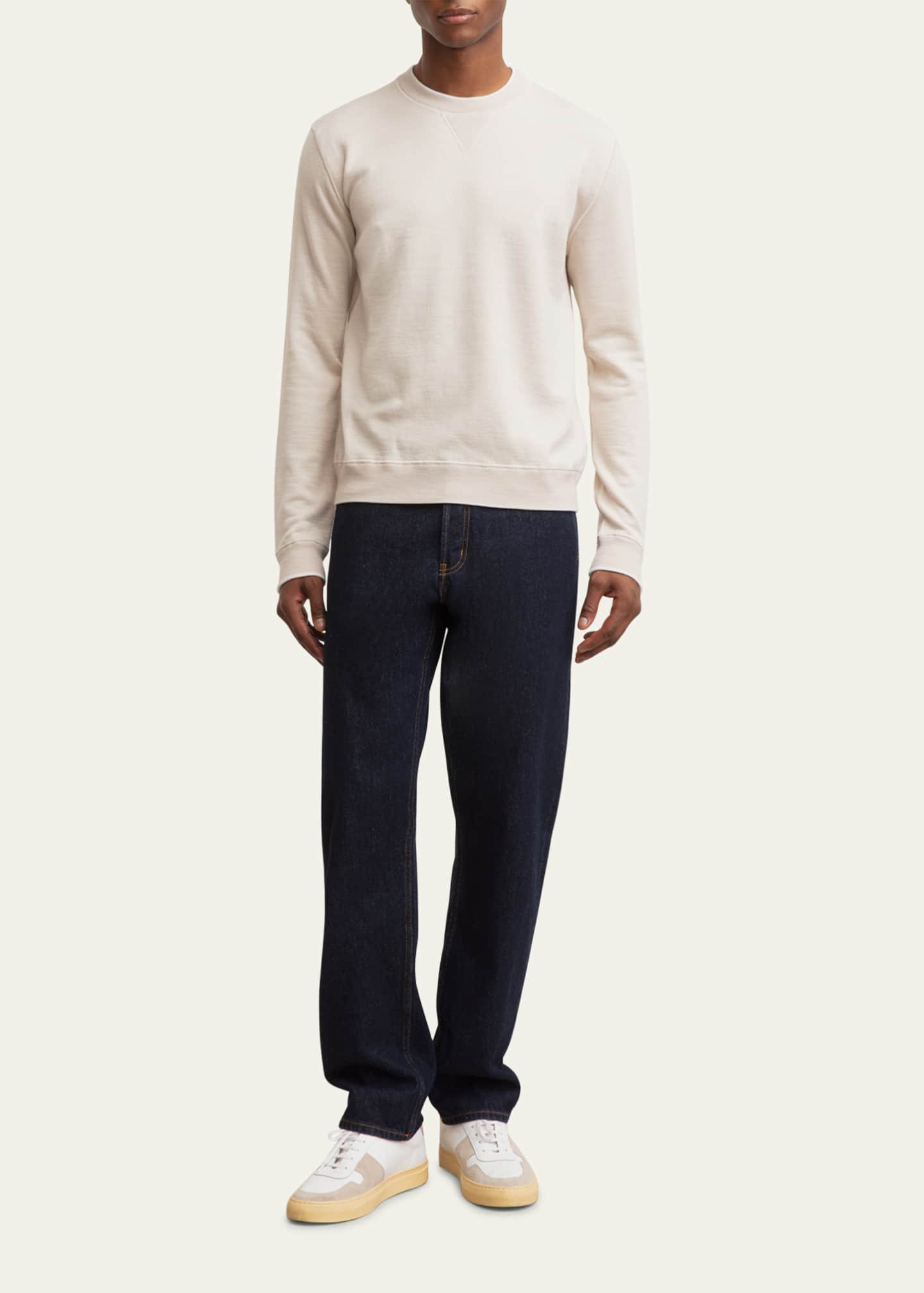 Iris Von Arnim Men's Dawson Wool Crewneck Sweater Image 2 of 5