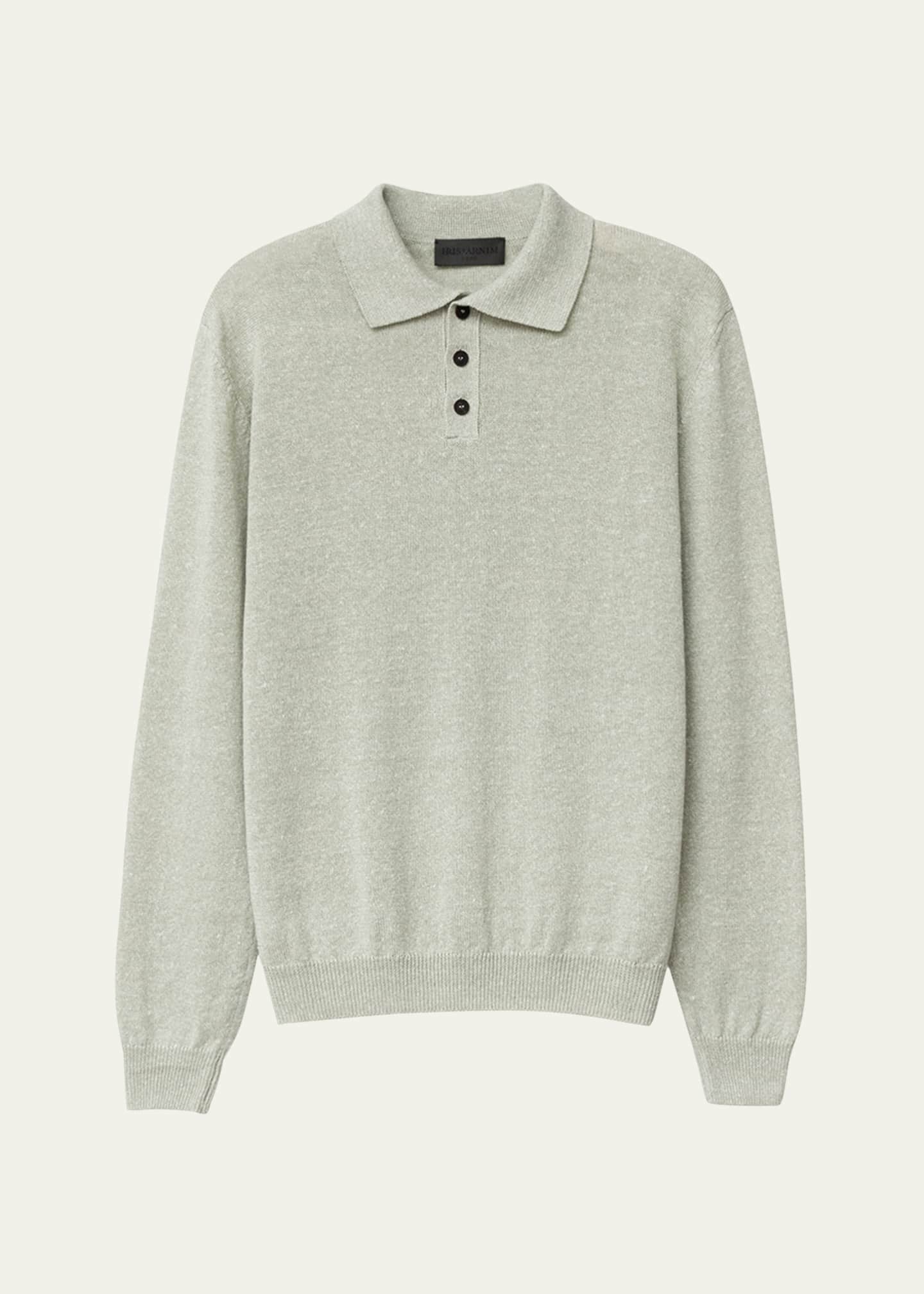 Iris Von Arnim Men's Lomelo Linen and Cotton Polo Sweater