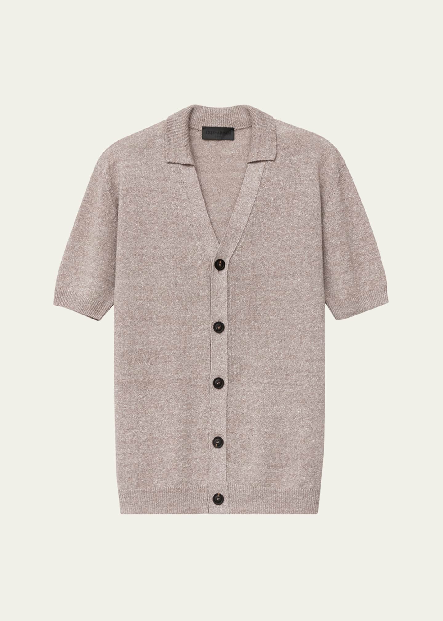 Iris Von Arnim Men's Luverne Linen and Cotton Knit Polo Shirt