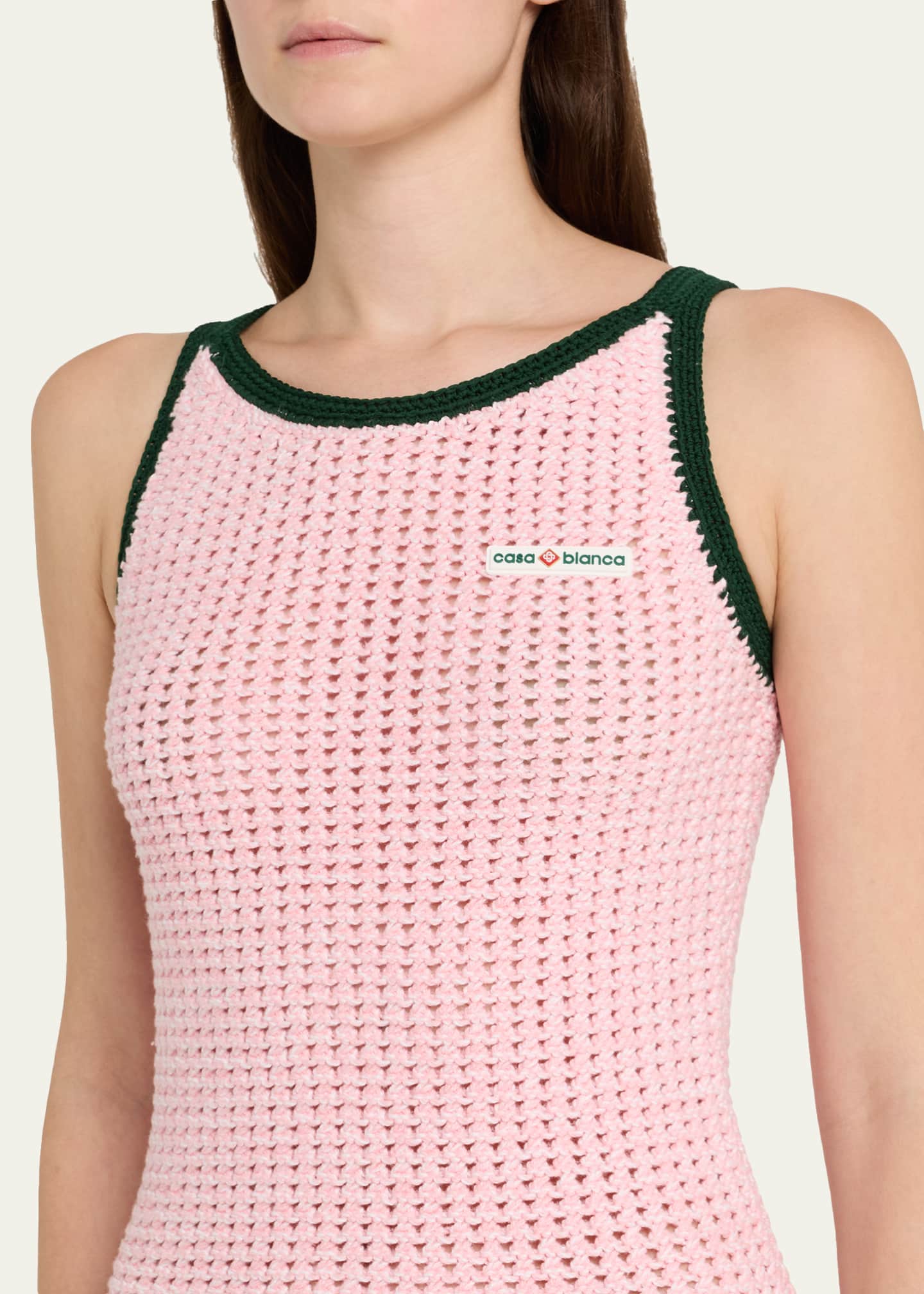 Mouline Open-Knit Sleeveless Mini Dress