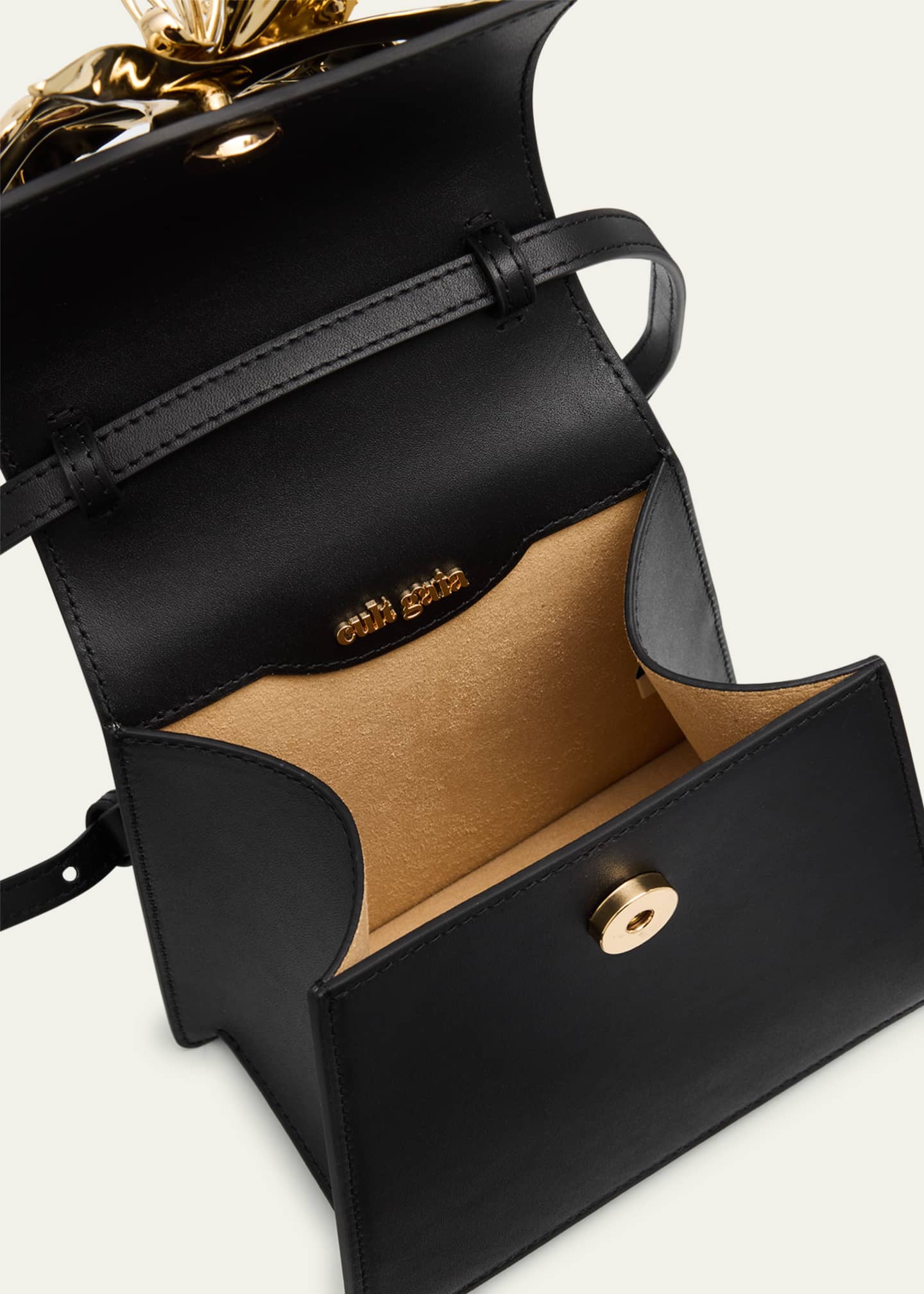 Cult Gaia Emilia Flower-Embellished Leather Top-Handle Bag Image 4 of 6