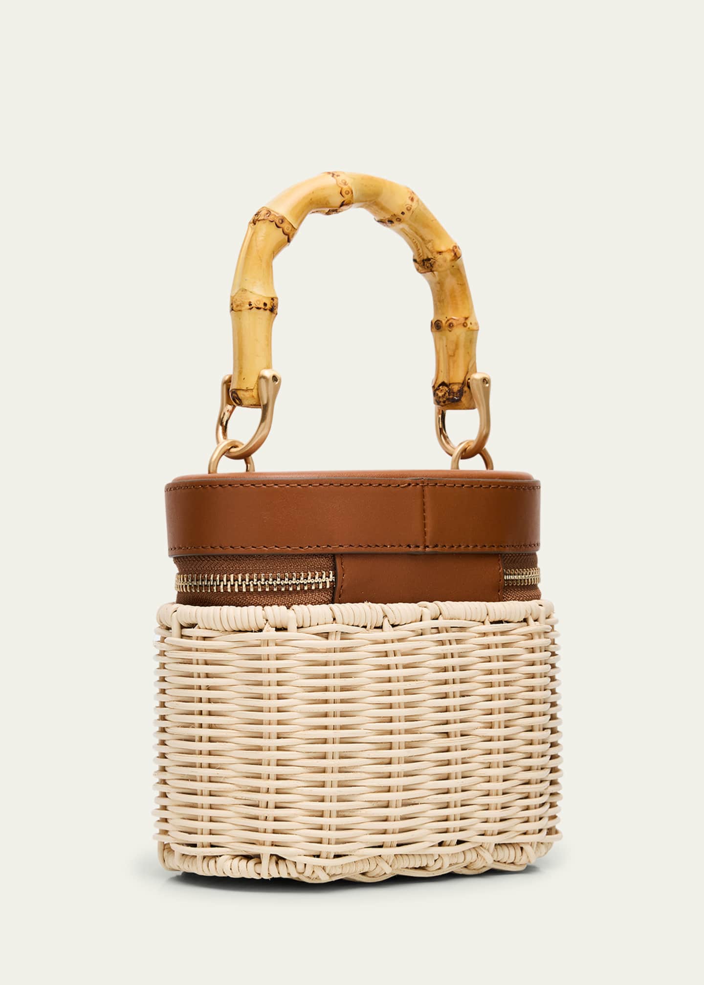 Cult Gaia Gwyneth Raffia & Leather Crossbody Bag Image 3 of 6