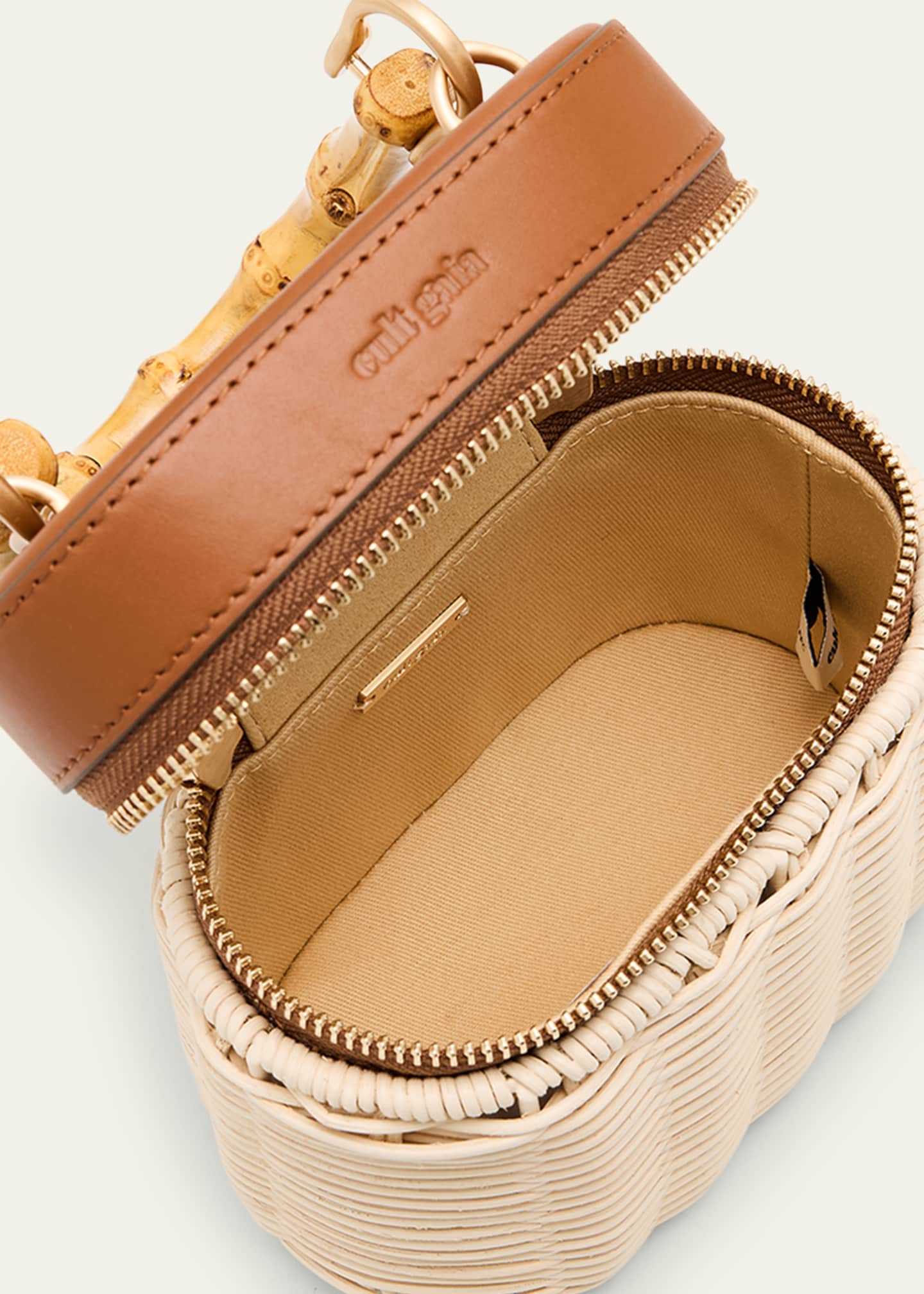 Cult Gaia Gwyneth Raffia & Leather Crossbody Bag Image 4 of 6