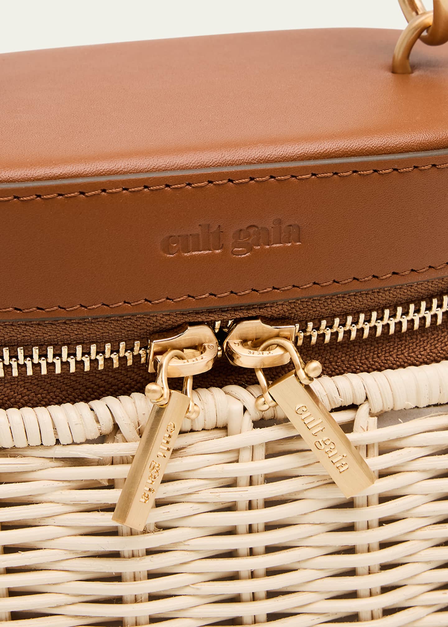 Cult Gaia Gwyneth Raffia & Leather Crossbody Bag Image 6 of 6