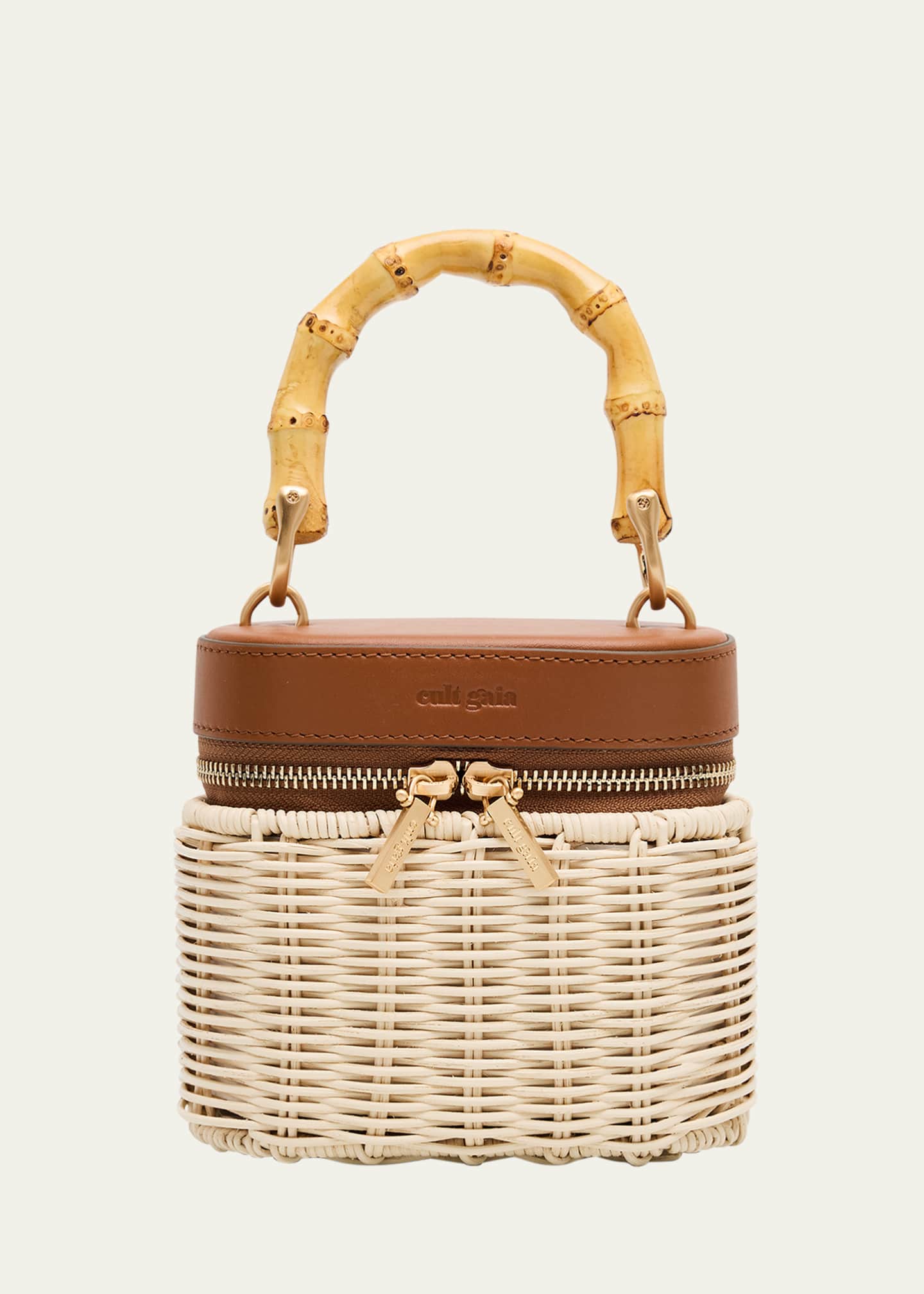 Cult Gaia Gwyneth Raffia & Leather Crossbody Bag Image 1 of 6