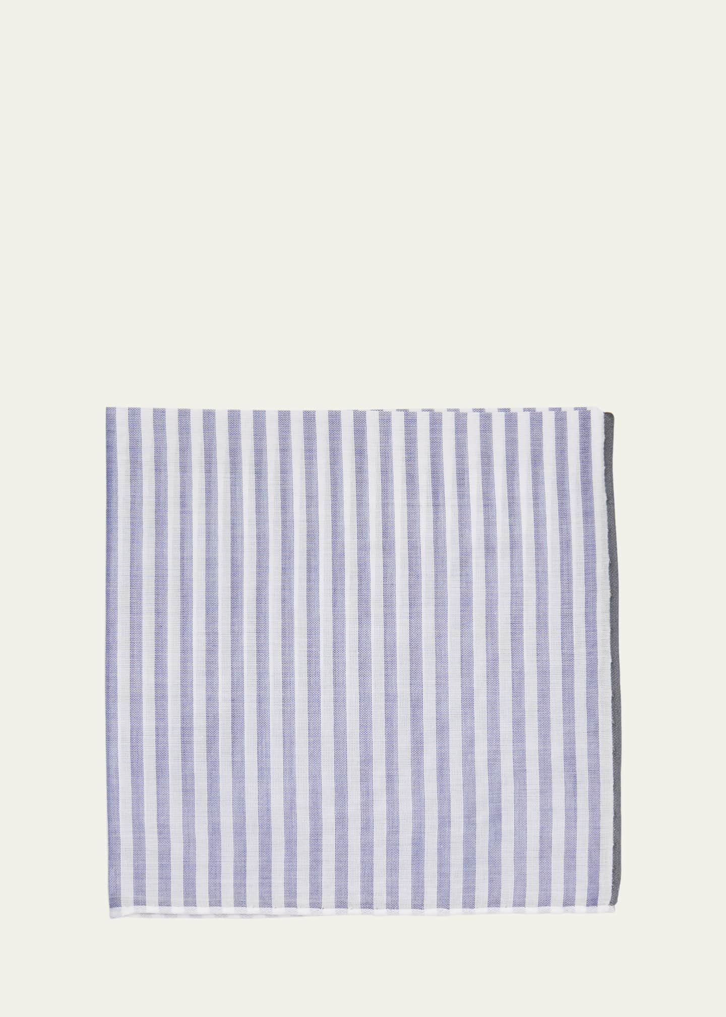 Simonnot Godard Men's Cotton Woven Color Edge Handkerchief