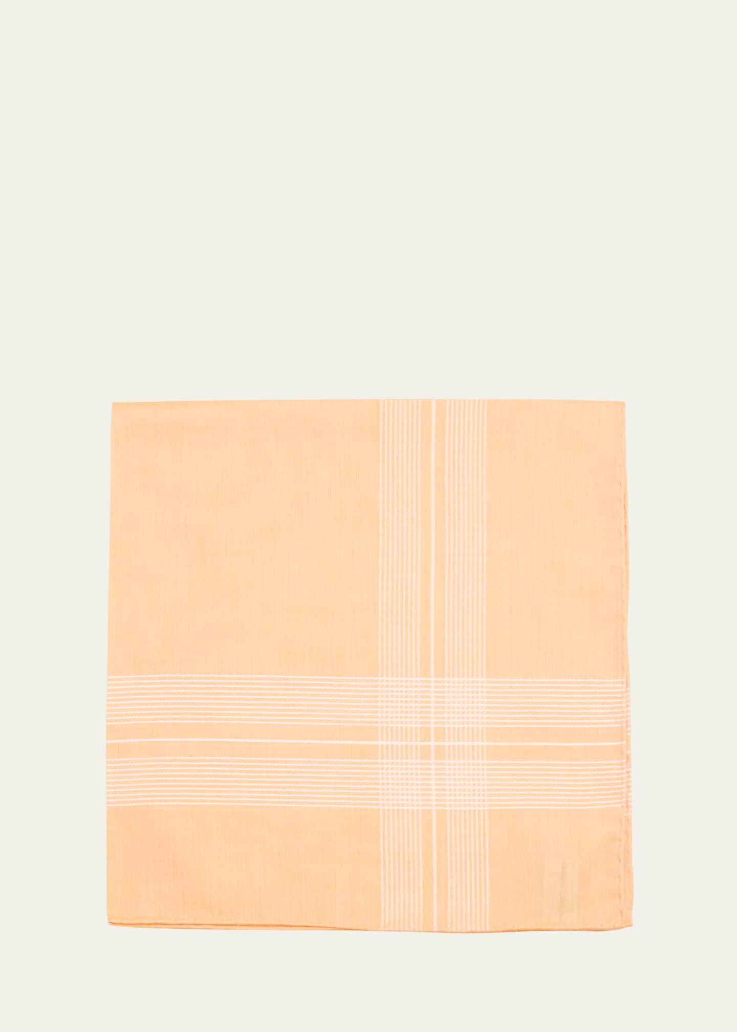 Simonnot Godard Men's Check Fine Cotton Scarf