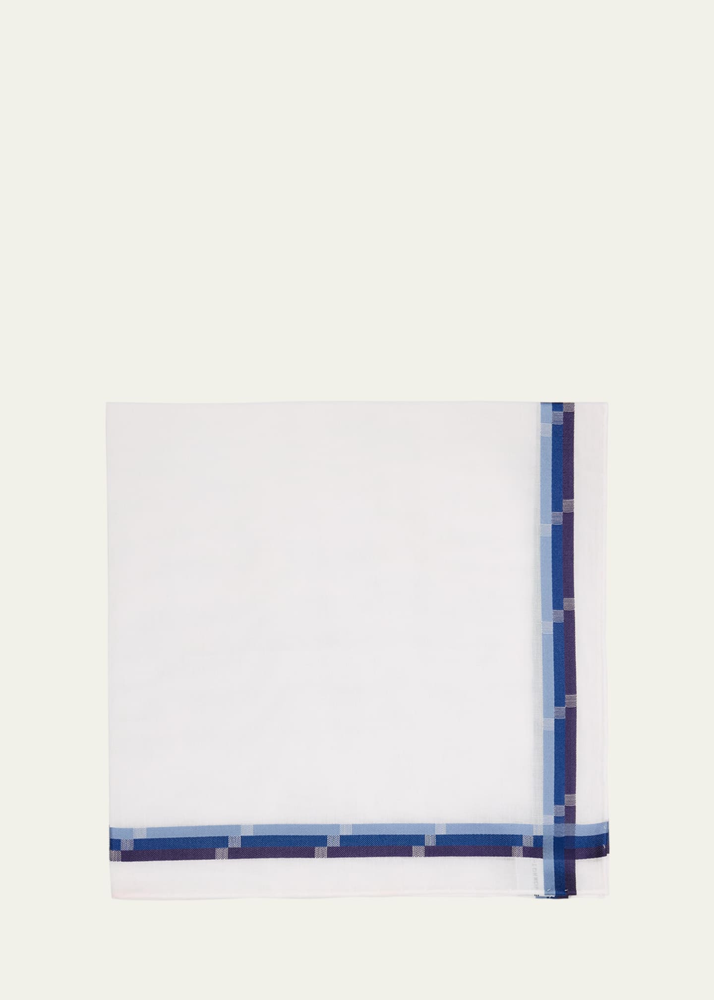 Simonnot Godard Men's Cotton Jacquard Squares Handkerchief