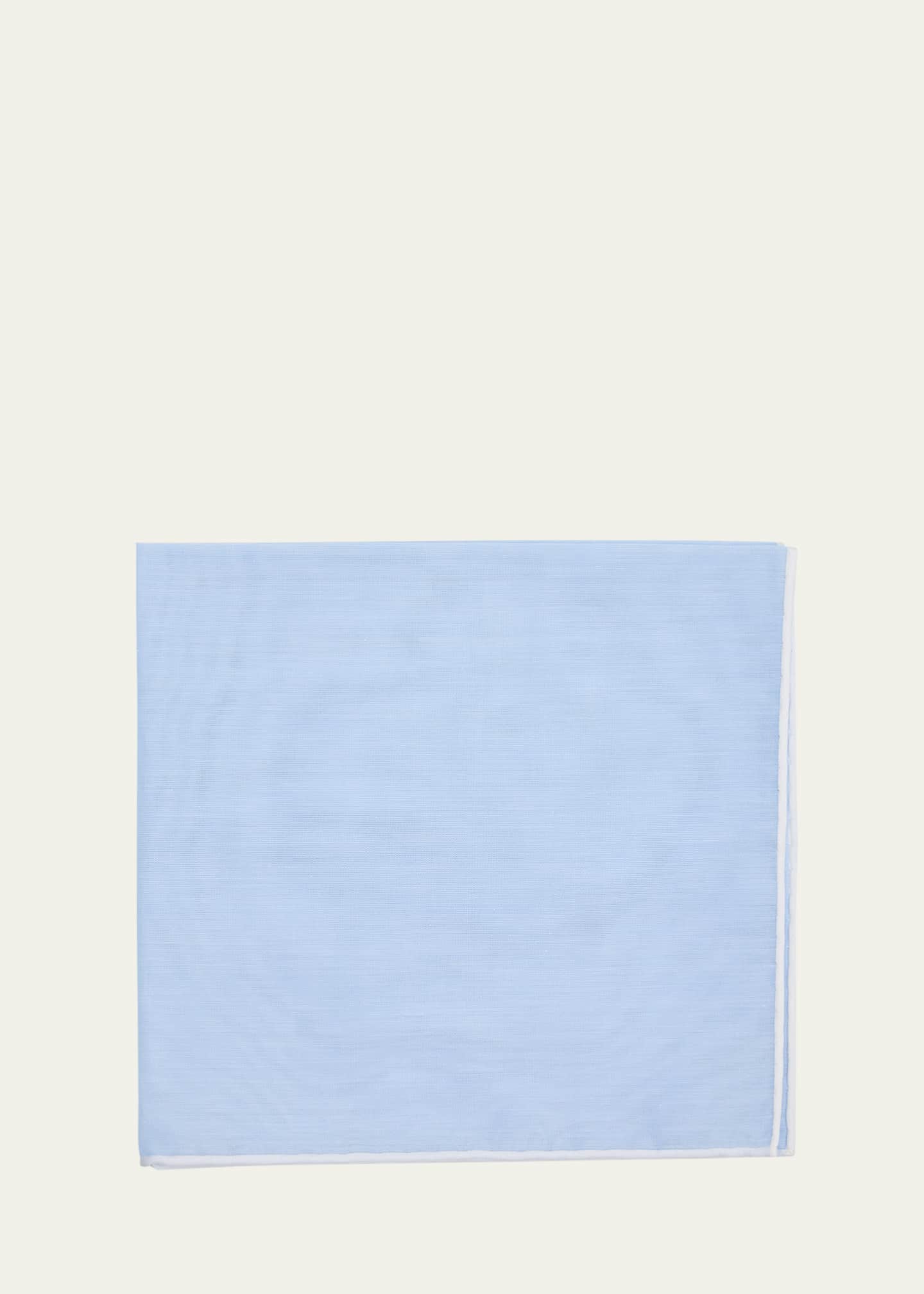 Simonnot Godard Men's Cotton Satin-Edge Pocket Handkerchief