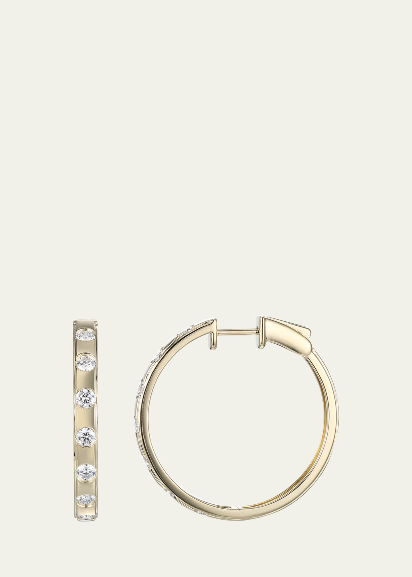 TYPE JEWELRY LEGGO 14K Gold Diamond Hoop Earrings