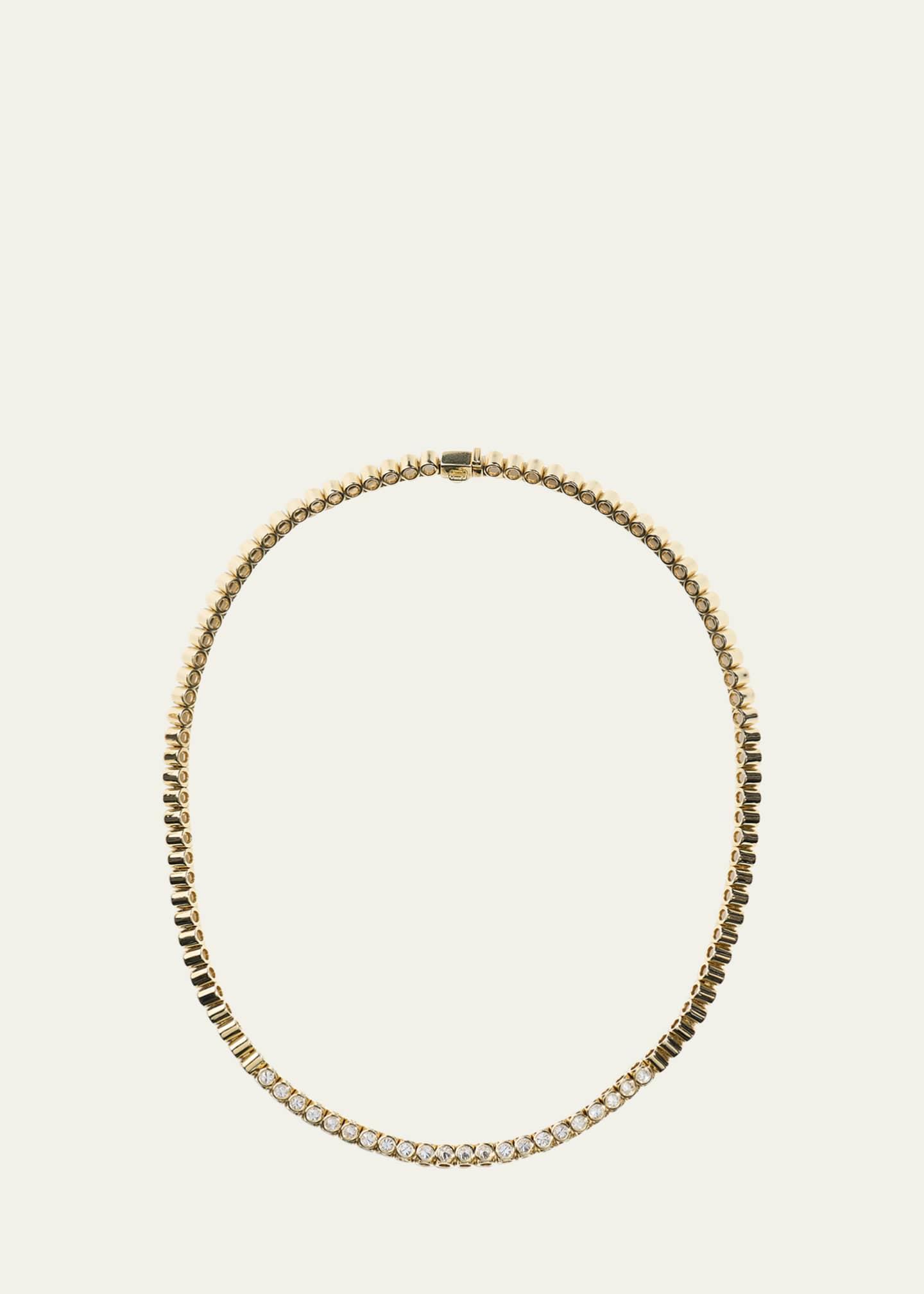TYPE JEWELRY TUBBO 14K Gold Diamond and Emerald Tennis Necklace Image 2 of 2