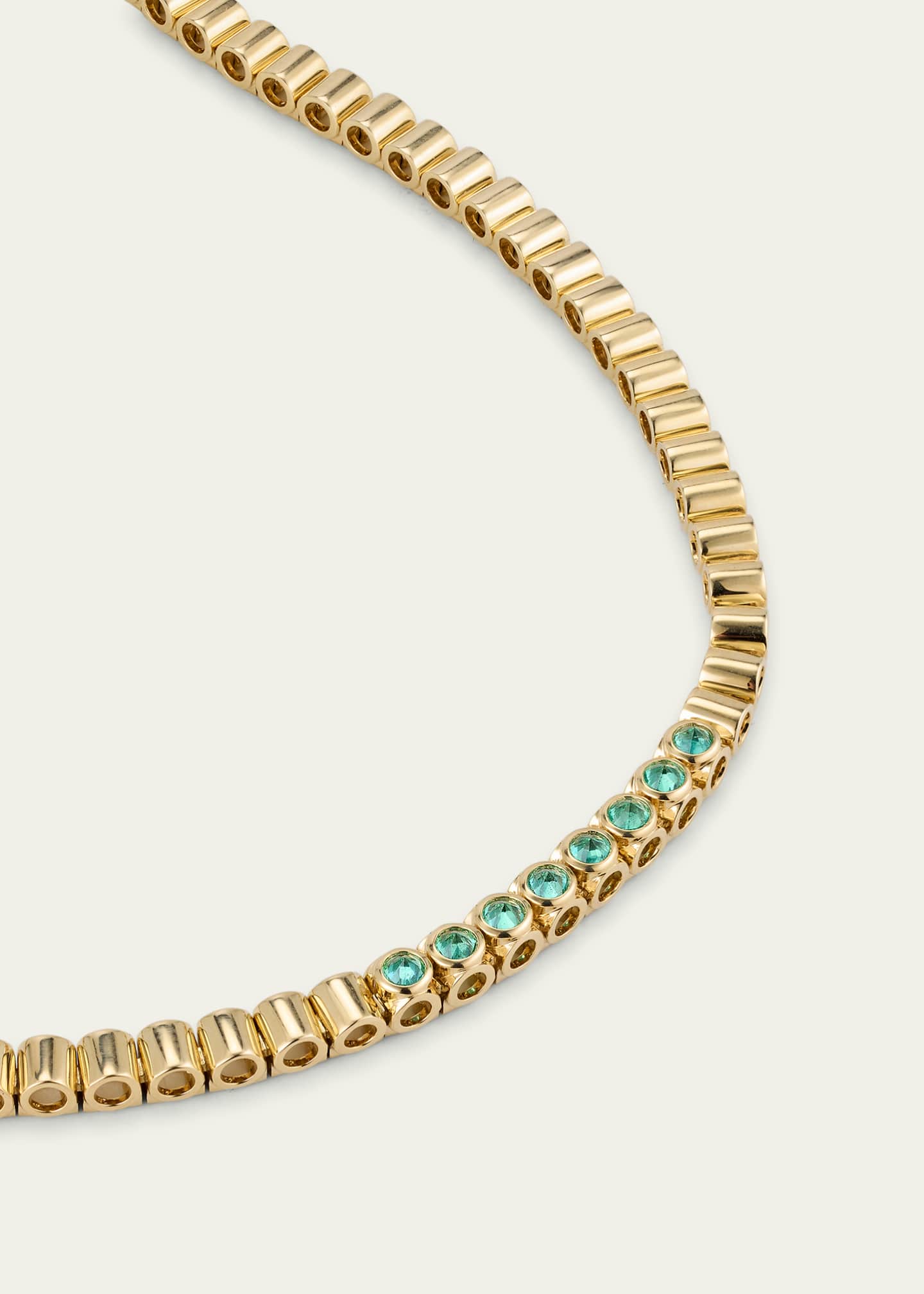 TYPE JEWELRY TUBBO Emerald Tennis Necklace Image 3 of 4