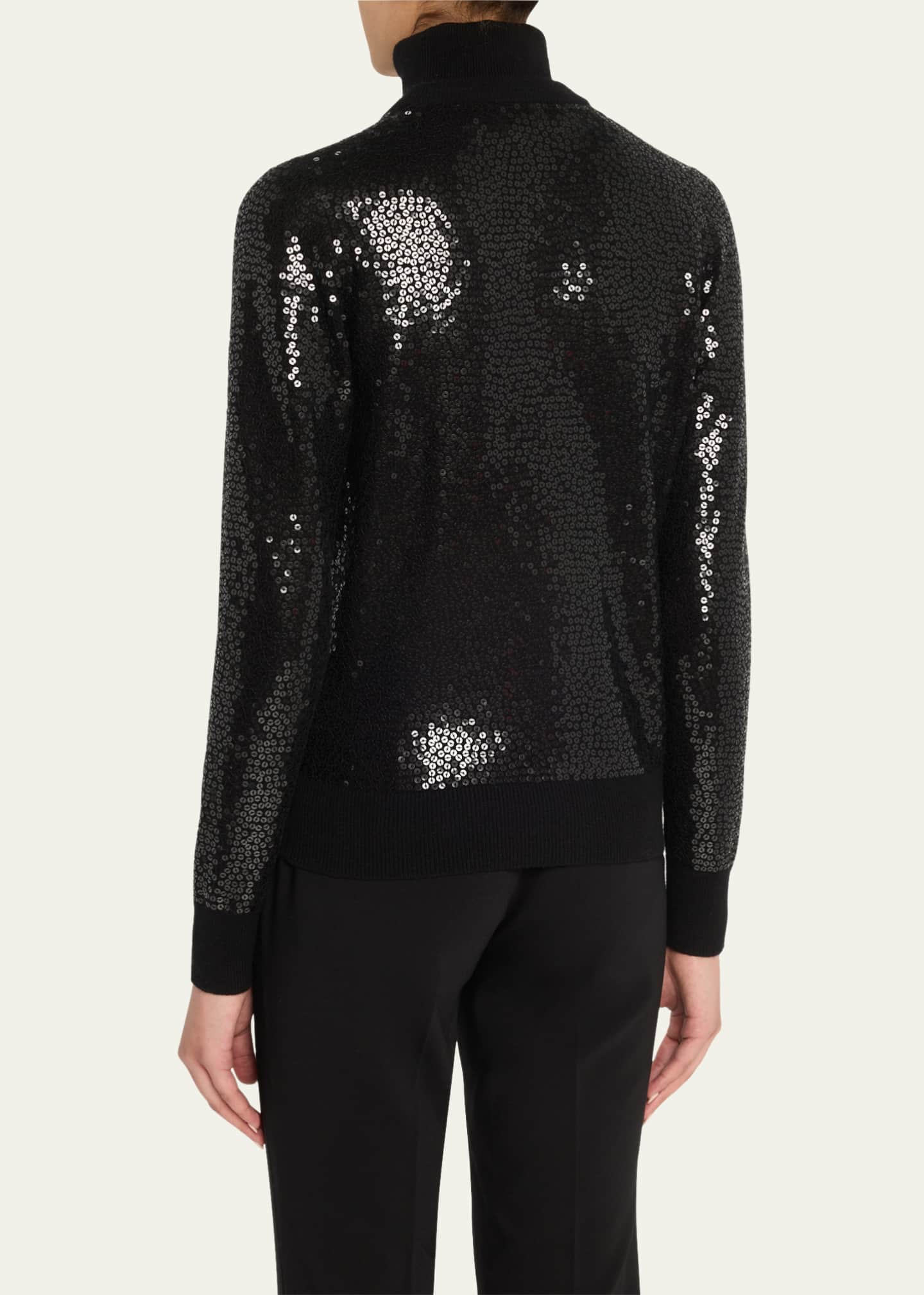 Michael Kors Collection Sequined Cashmere V-Neck Cardigan Image 3 of 5
