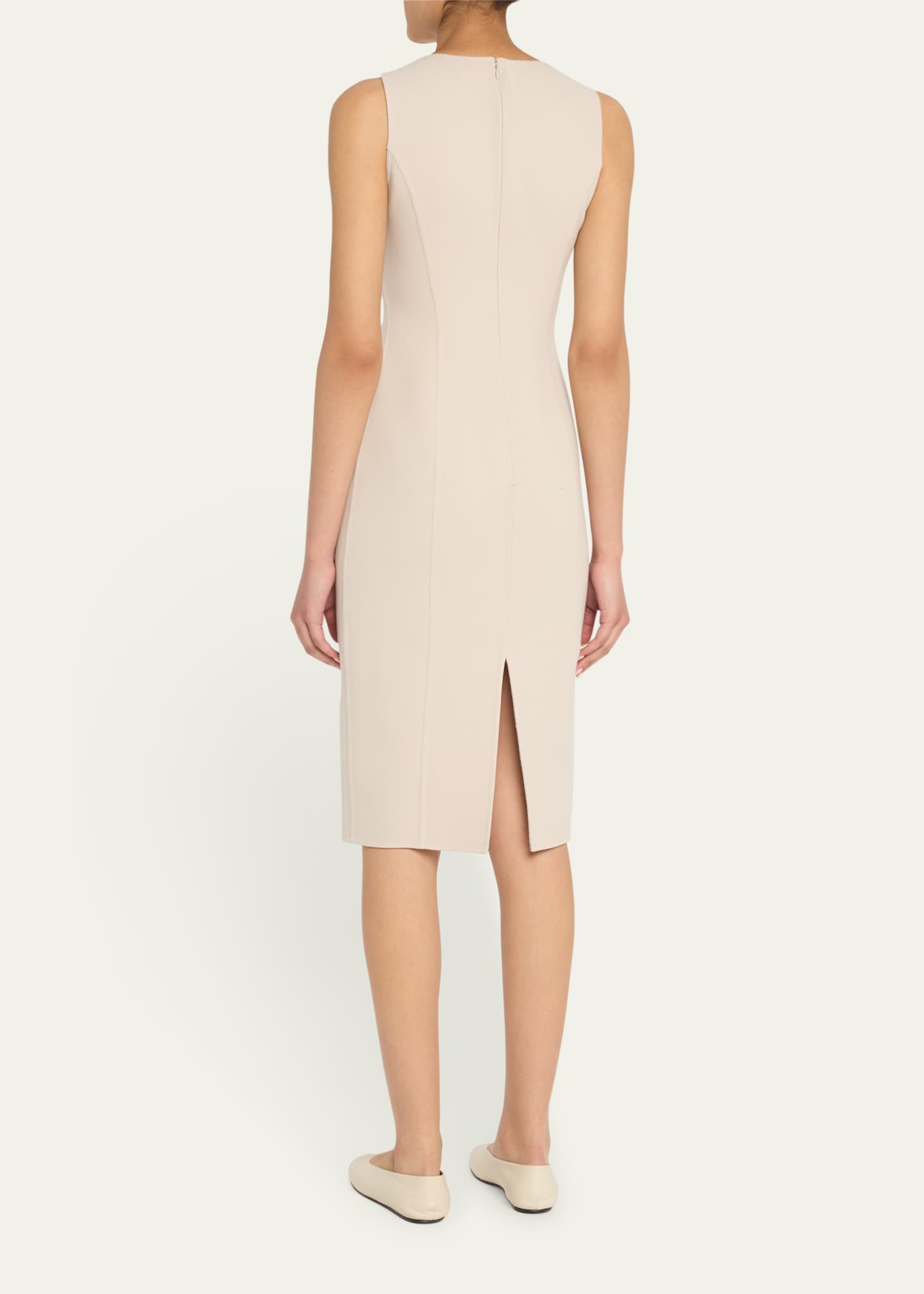 Michael Kors Collection Sleeveless Sheath Wool-Blend Dress Image 3 of 5