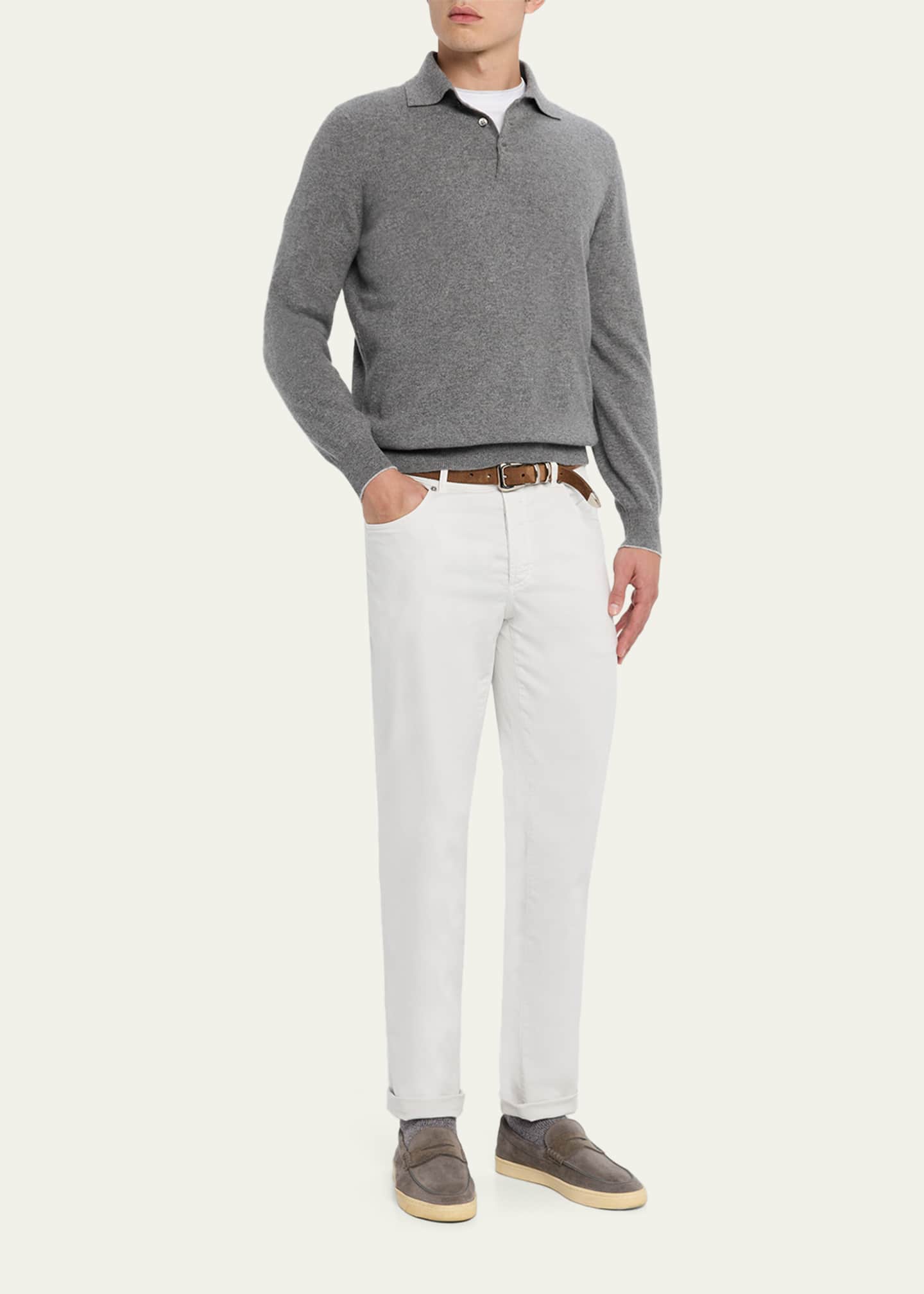 Brunello Cucinelli Men's Italian-Fit Denim Five-Pocket Pants