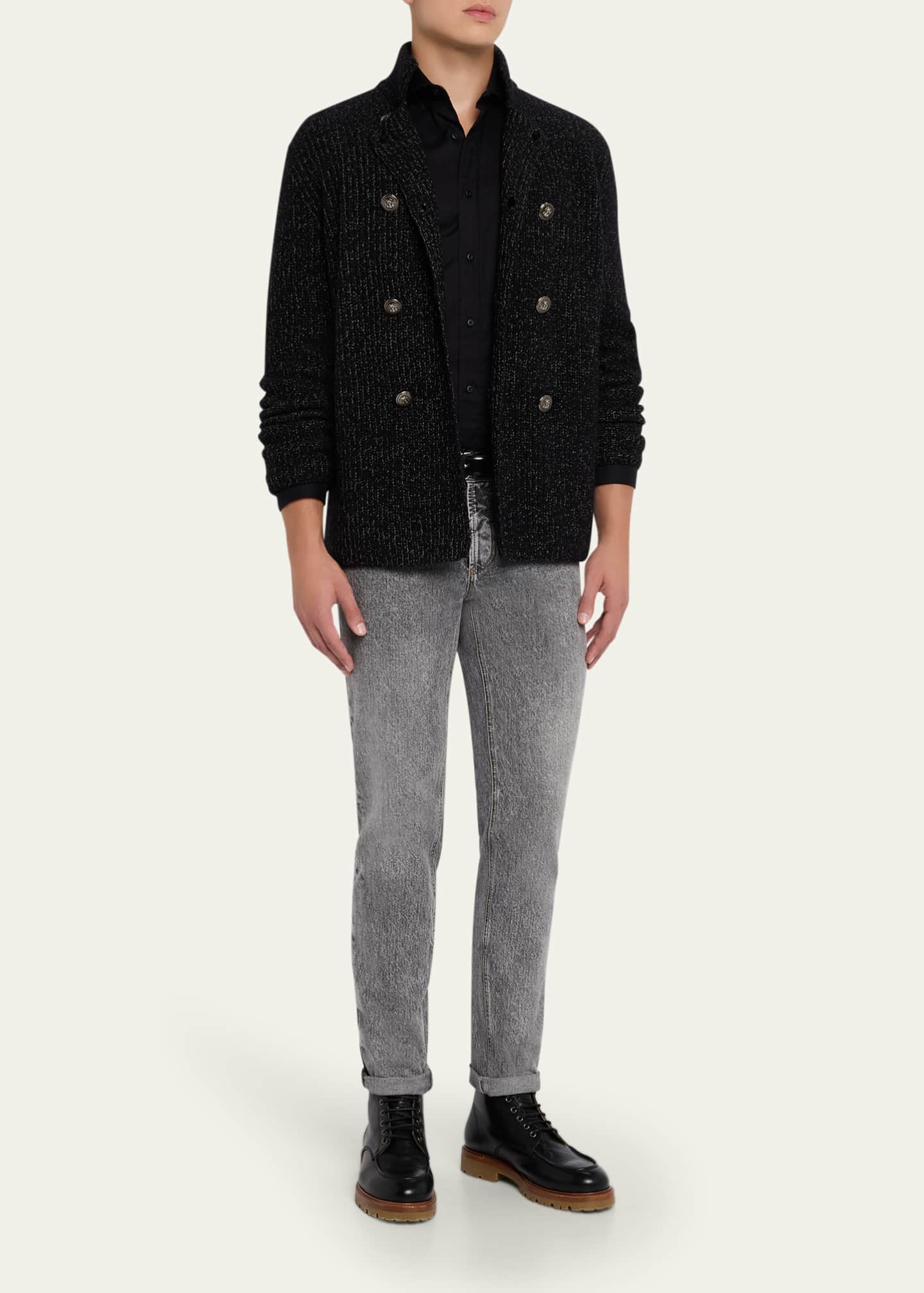Brunello Cucinelli Men's Wool, Silk, and Cashmere Double