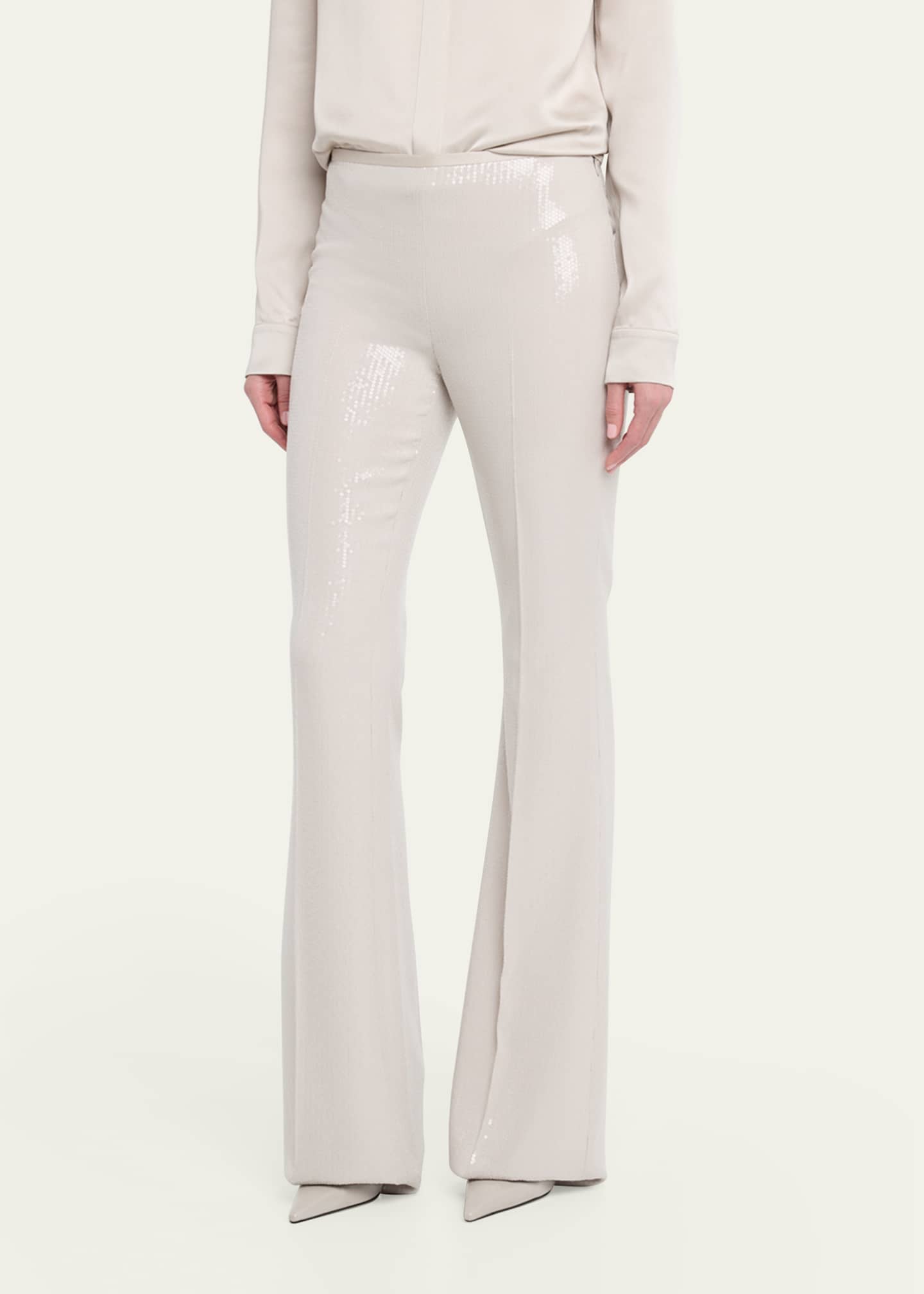 Michael Kors Collection Sequined Side Zip Flared Trousers Image 4 of 5
