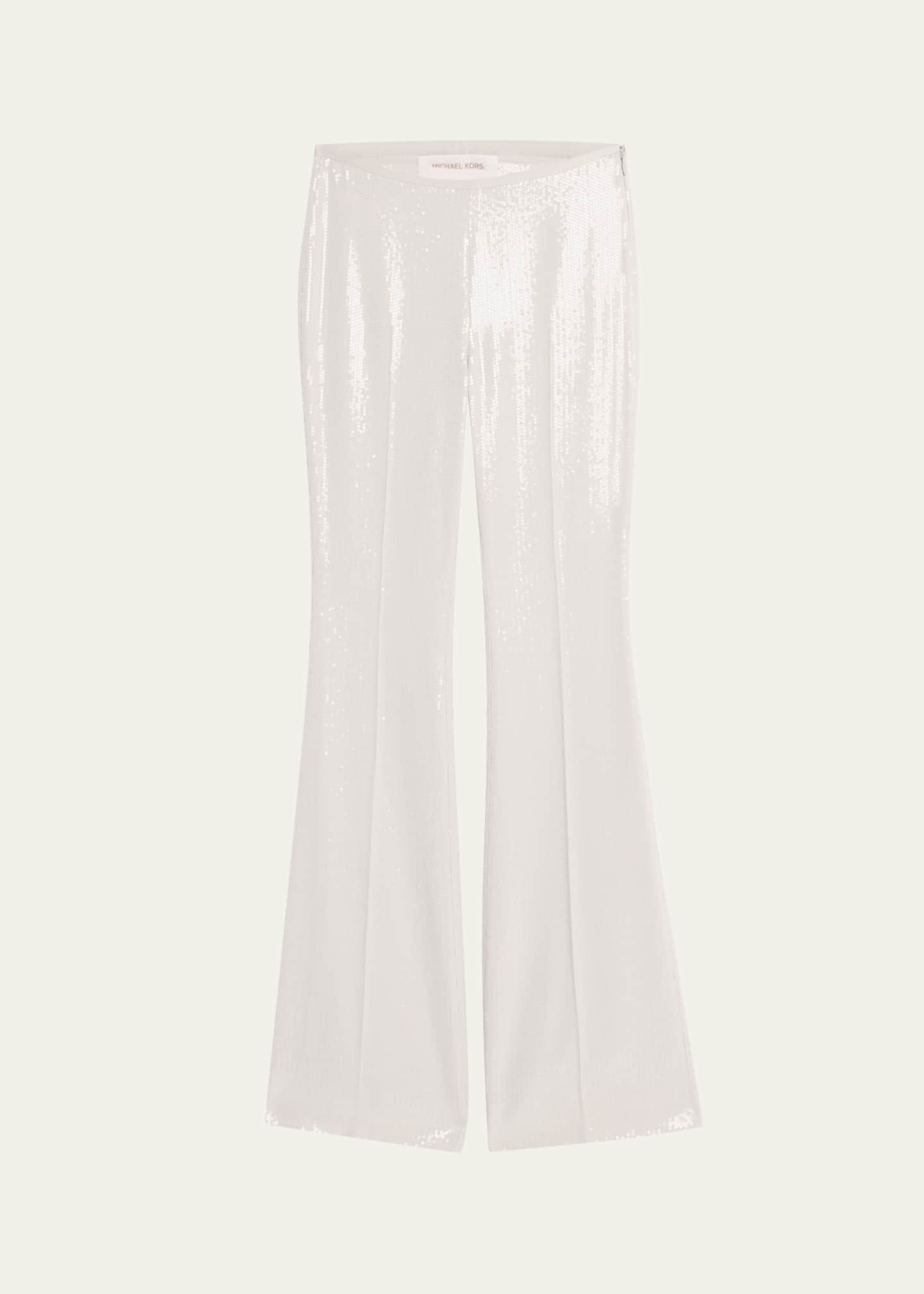 Michael Kors Collection Sequined Side Zip Flared Trousers Image 1 of 5