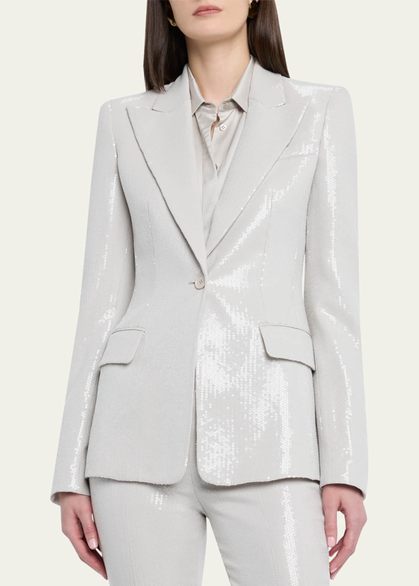 アウターその他 Michael Kors Woman Blazer White Michael Kors Womens Solid One Button Blazer Jacket, white