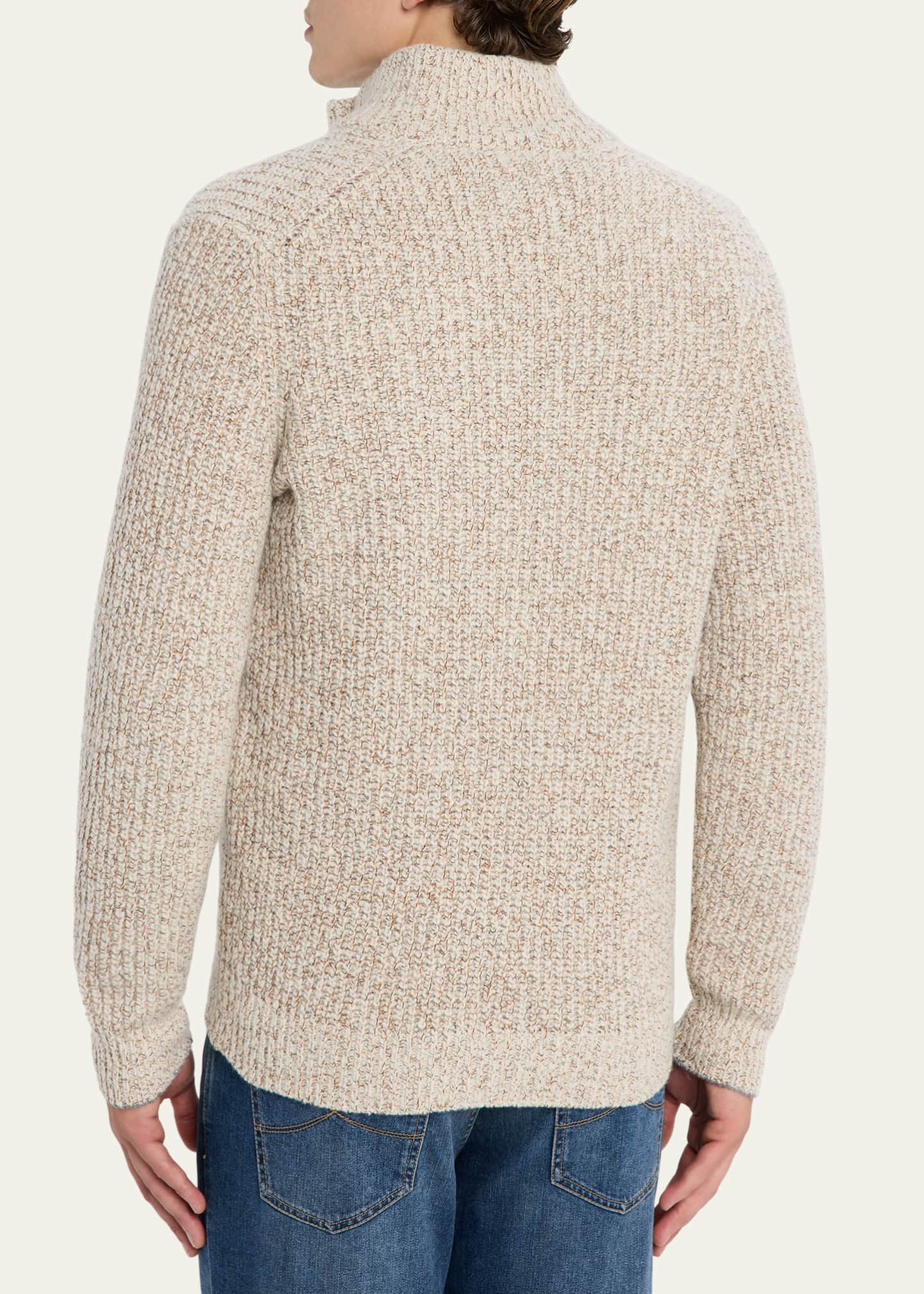 Brunello Cucinelli Men's Wool, Silk, and Cashmere Full-Zip Sweater Image 3 of 5