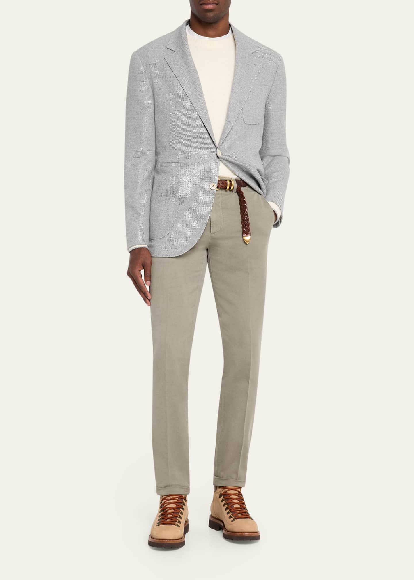 Brunello Cucinelli Men's Modern Fit Flat-Front Pants