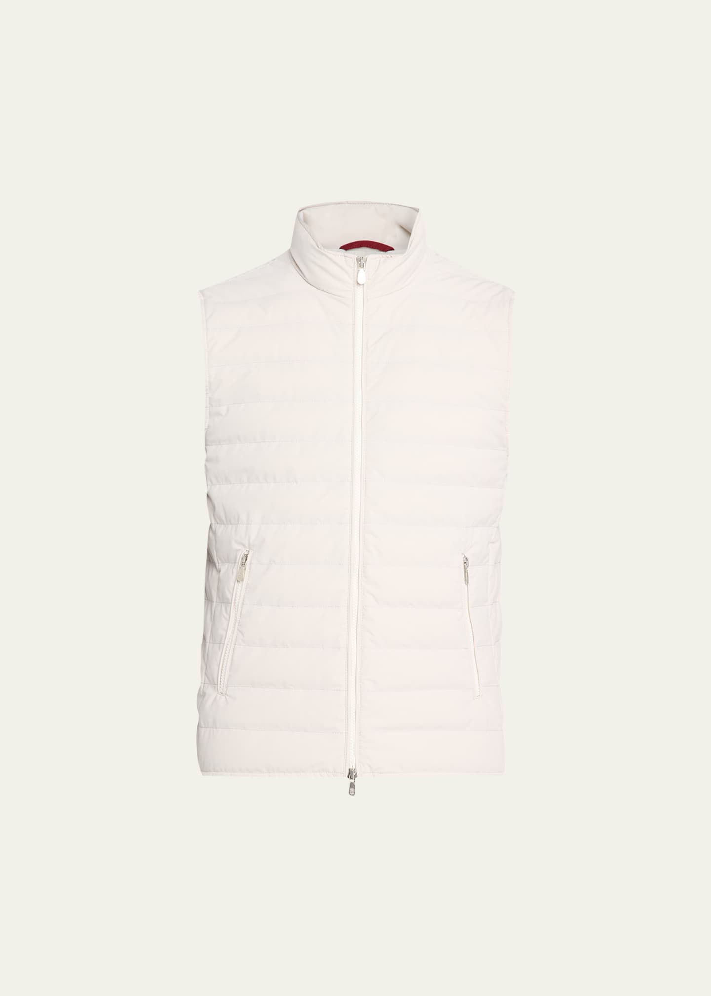 Brunello Cucinelli Men's Down Quilted Nylon Full-Zip Vest Image 1 of 5