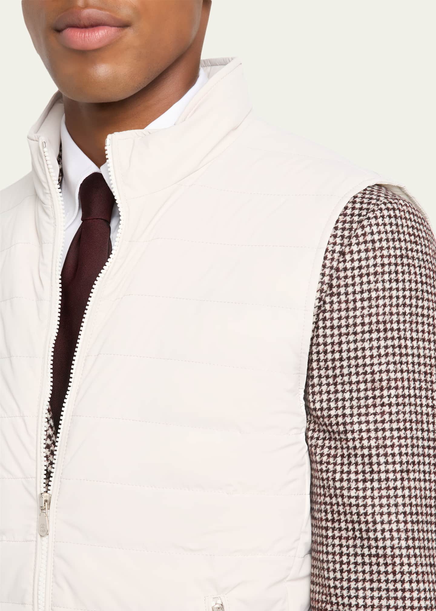 Brunello Cucinelli Men's Down Quilted Nylon Full-Zip Vest Image 5 of 5