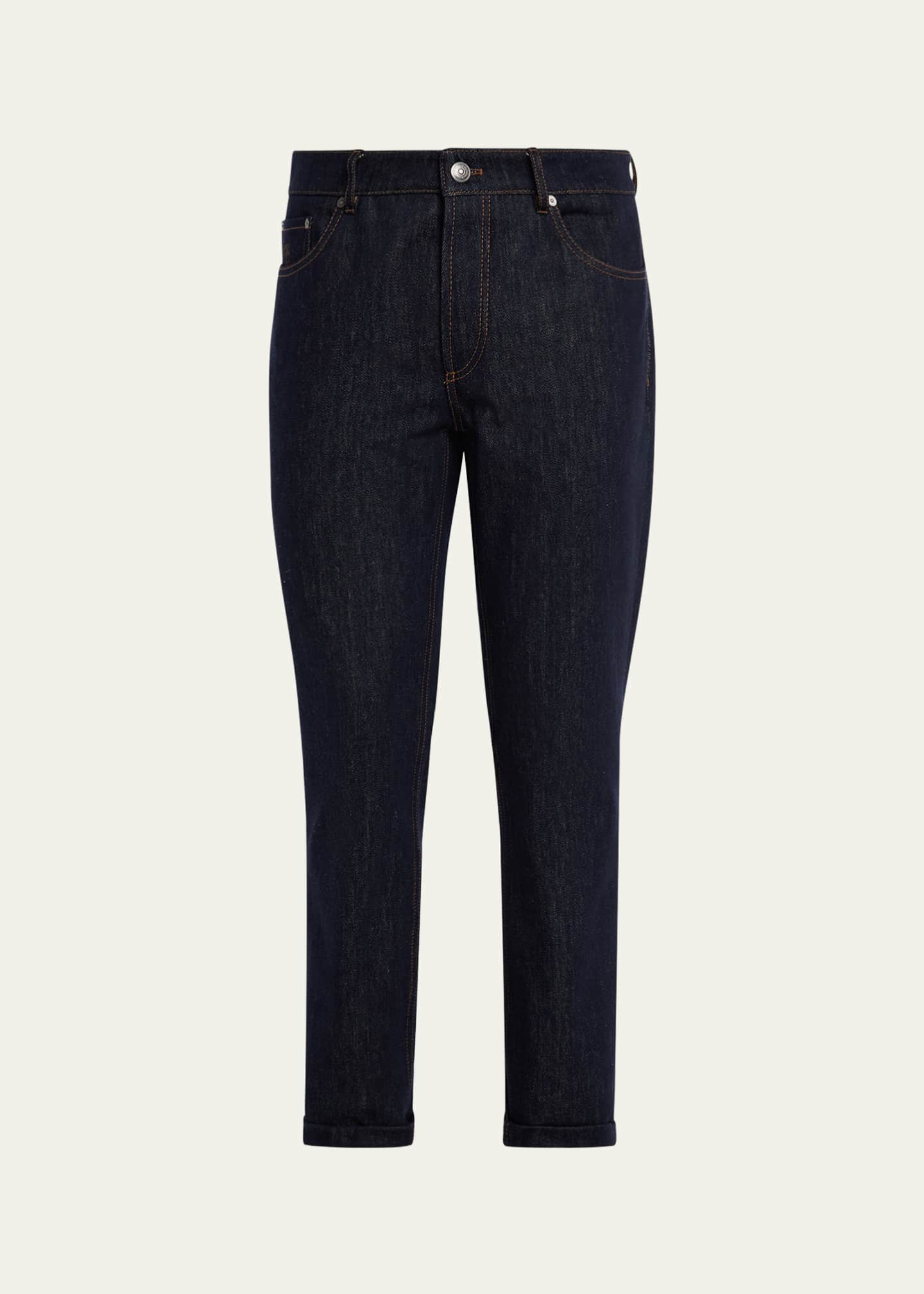 Brunello Cucinelli Men's Italian Selvedge Denim Five-Pocket Pants