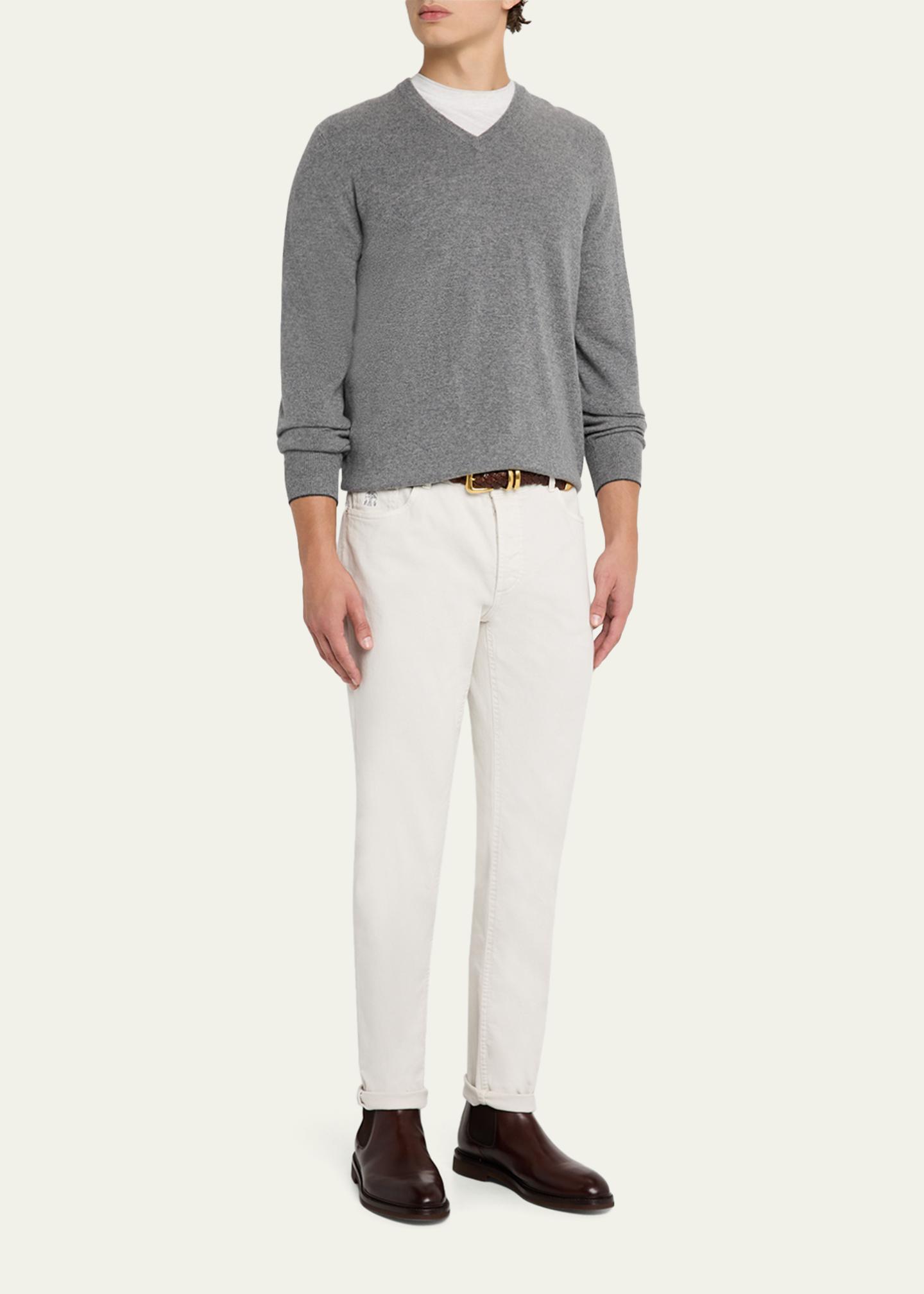 Brunello Cucinelli Men's Cashmere Classic Fit V-Neck Sweater