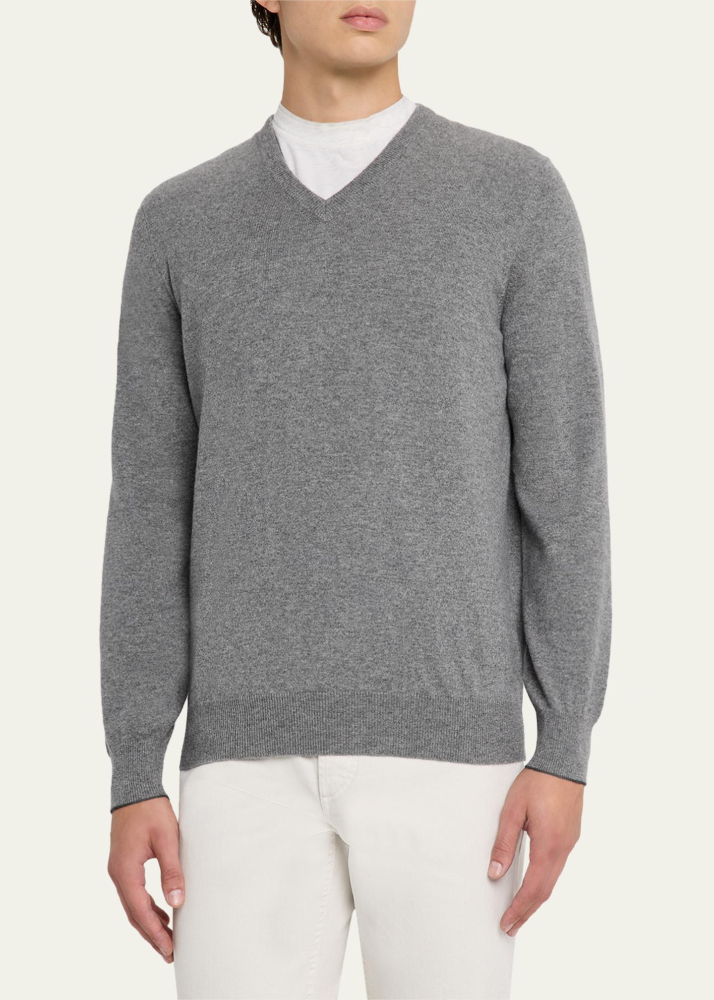 Brunello Cucinelli Men's Cashmere Classic Fit V-Neck Sweater