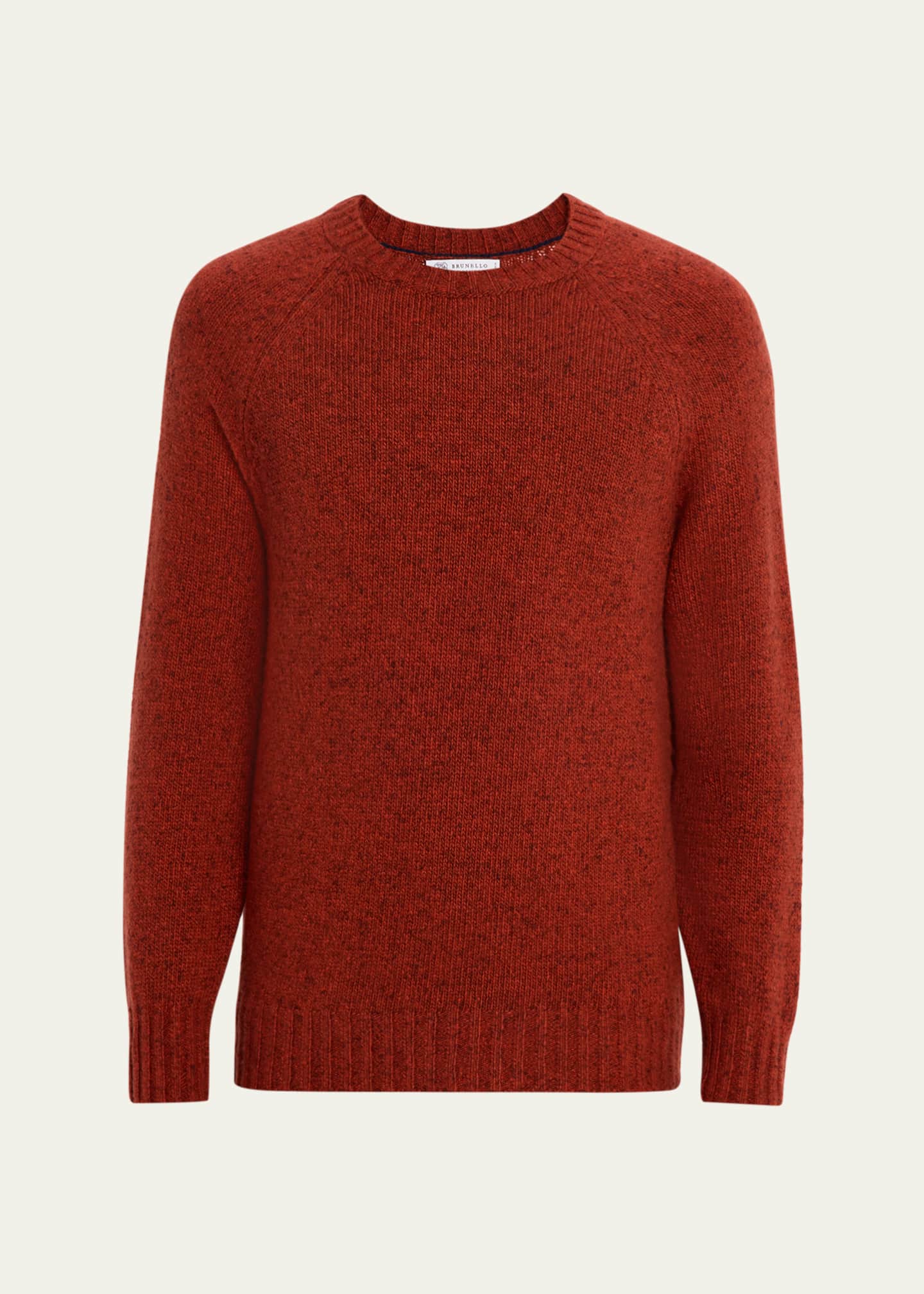 Brunello Cucinelli Men's Cashmere Donegal Crewneck Sweater Image 1 of 5