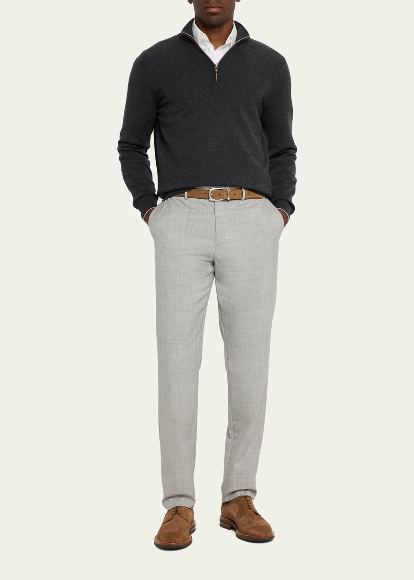 Brunello Cucinelli Men's Cashmere Quarter-Zip Sweater - Bergdorf