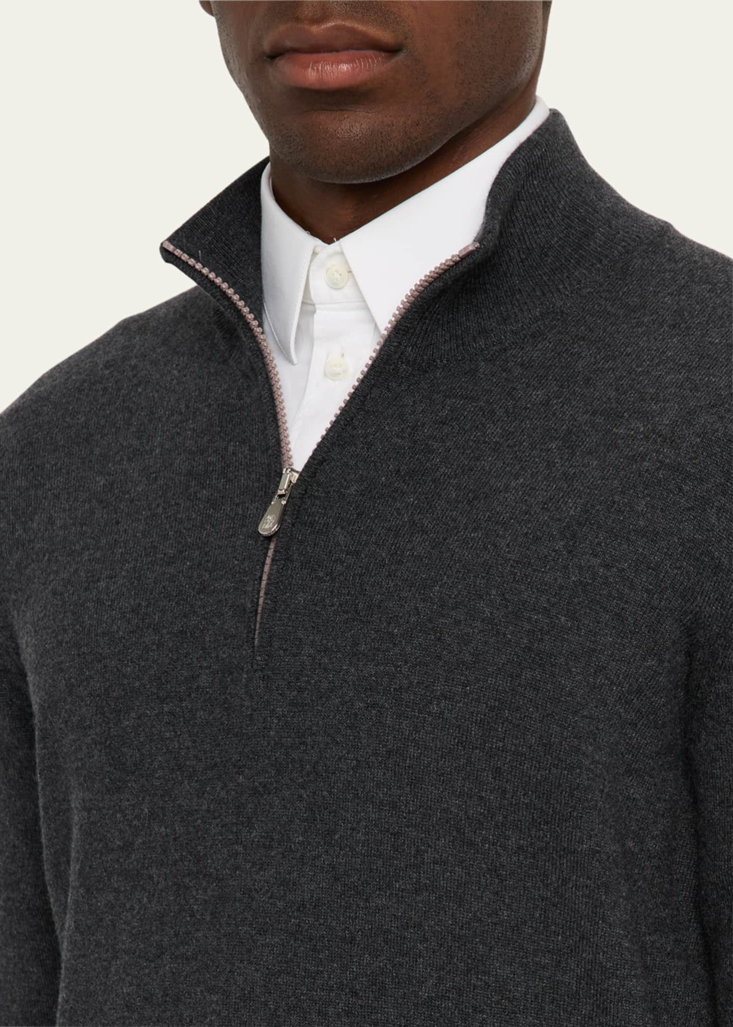 Brunello Cucinelli Men's Cashmere Quarter-Zip Sweater - Bergdorf