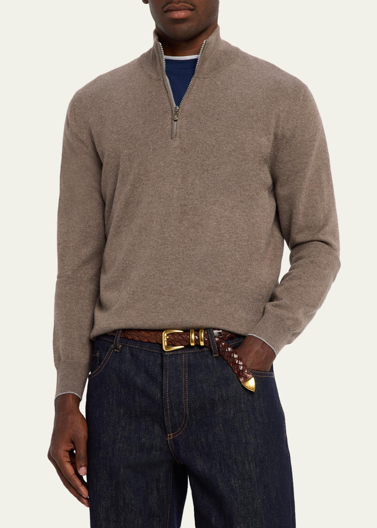 Brunello Cucinelli Men's Cashmere Quarter-Zip Sweater - Bergdorf