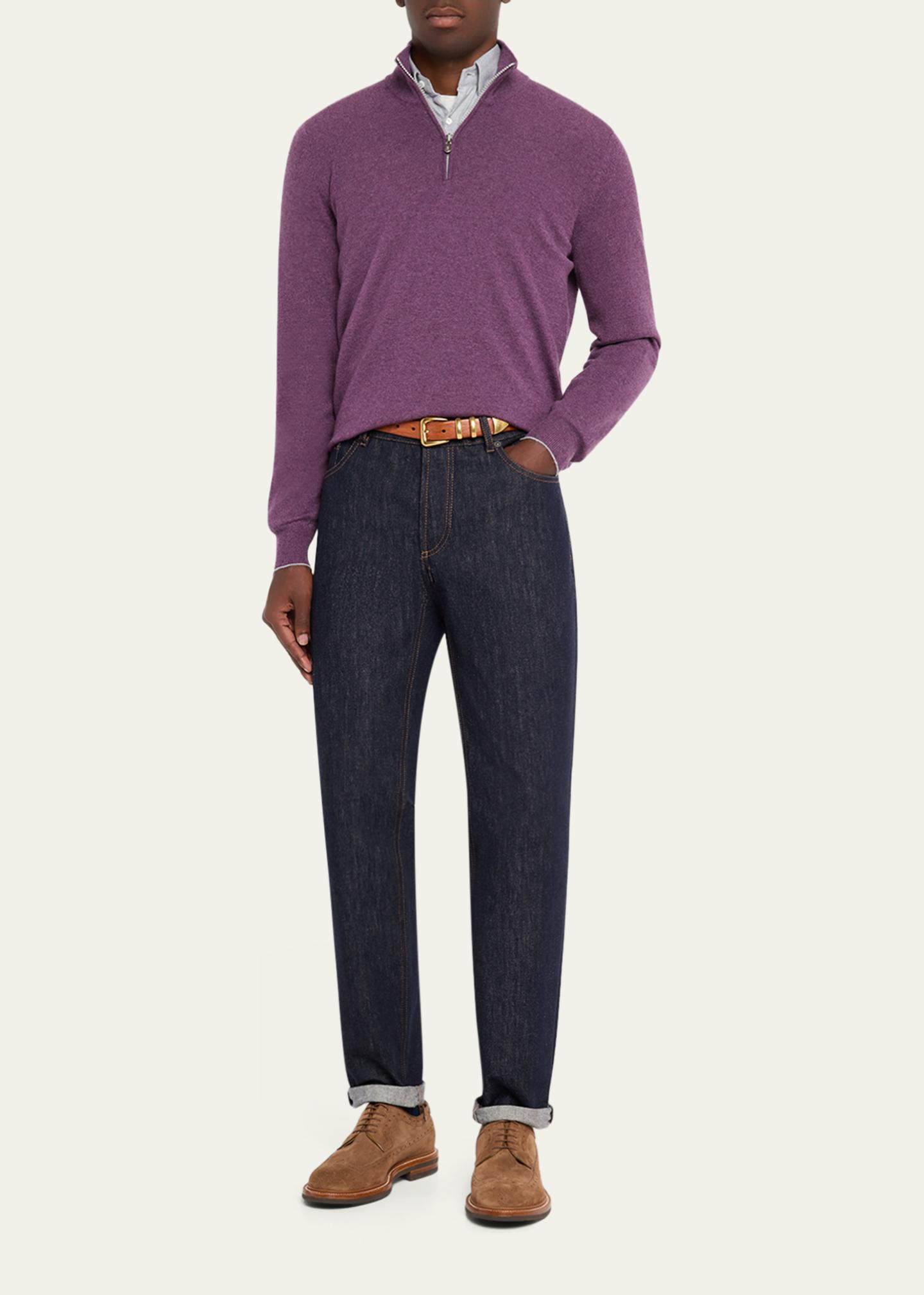 Brunello Cucinelli Men's Cashmere Quarter-Zip Sweater - Bergdorf
