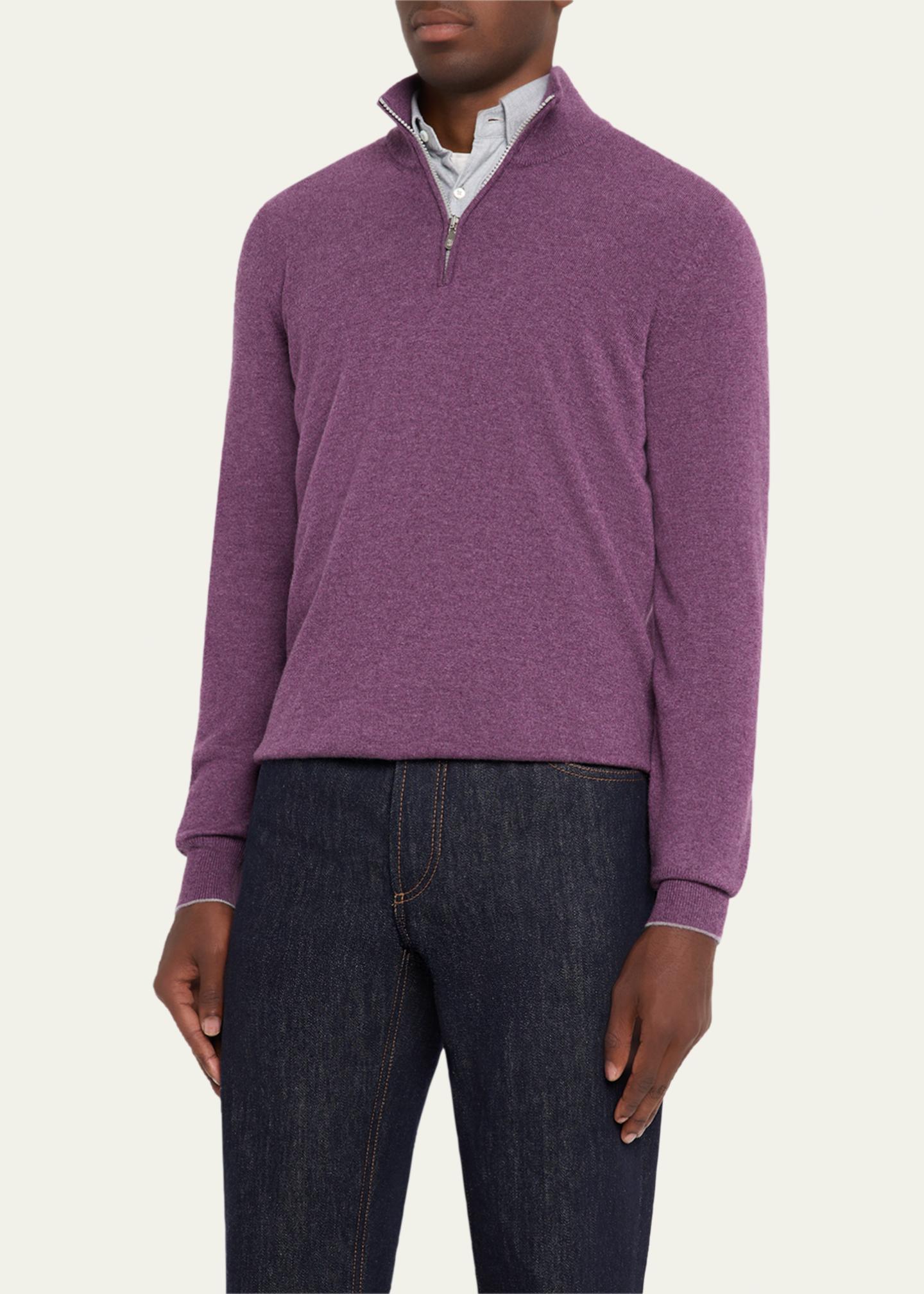 Brunello Cucinelli Men's Cashmere Quarter-Zip Sweater - Bergdorf