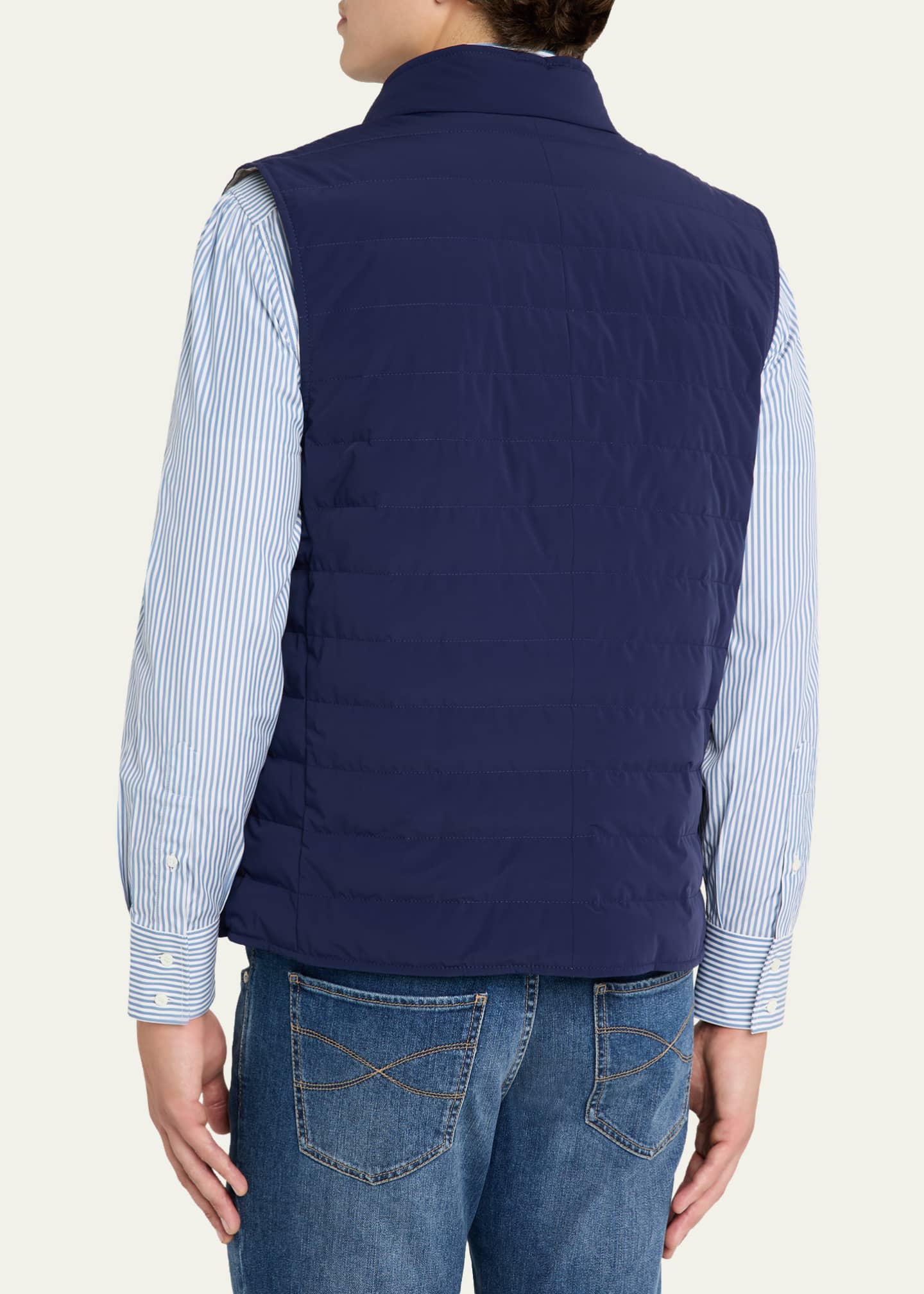 Brunello Cucinelli Men's Quilted Nylon Snap-Front Vest - Bergdorf