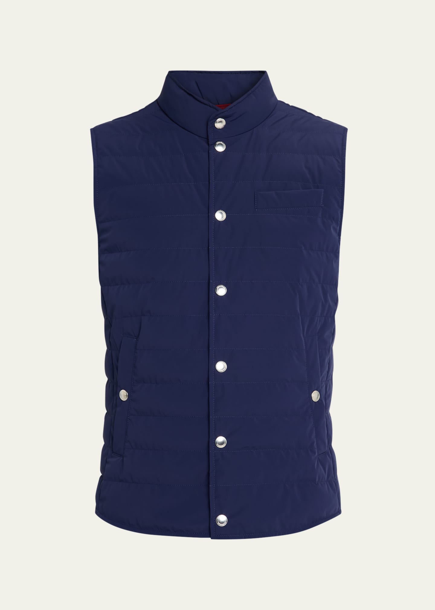 BRUNELLO CUCINELLI ネイビー キルティングベスト Brunello Cucinelli Men's Quilted Nylon Snap-Front Vest - Bergdorf