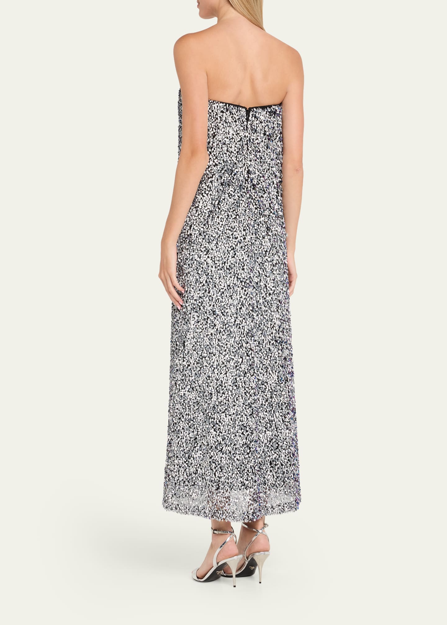 Reem Acra Strapless Sequined Column Gown Image 3 of 5