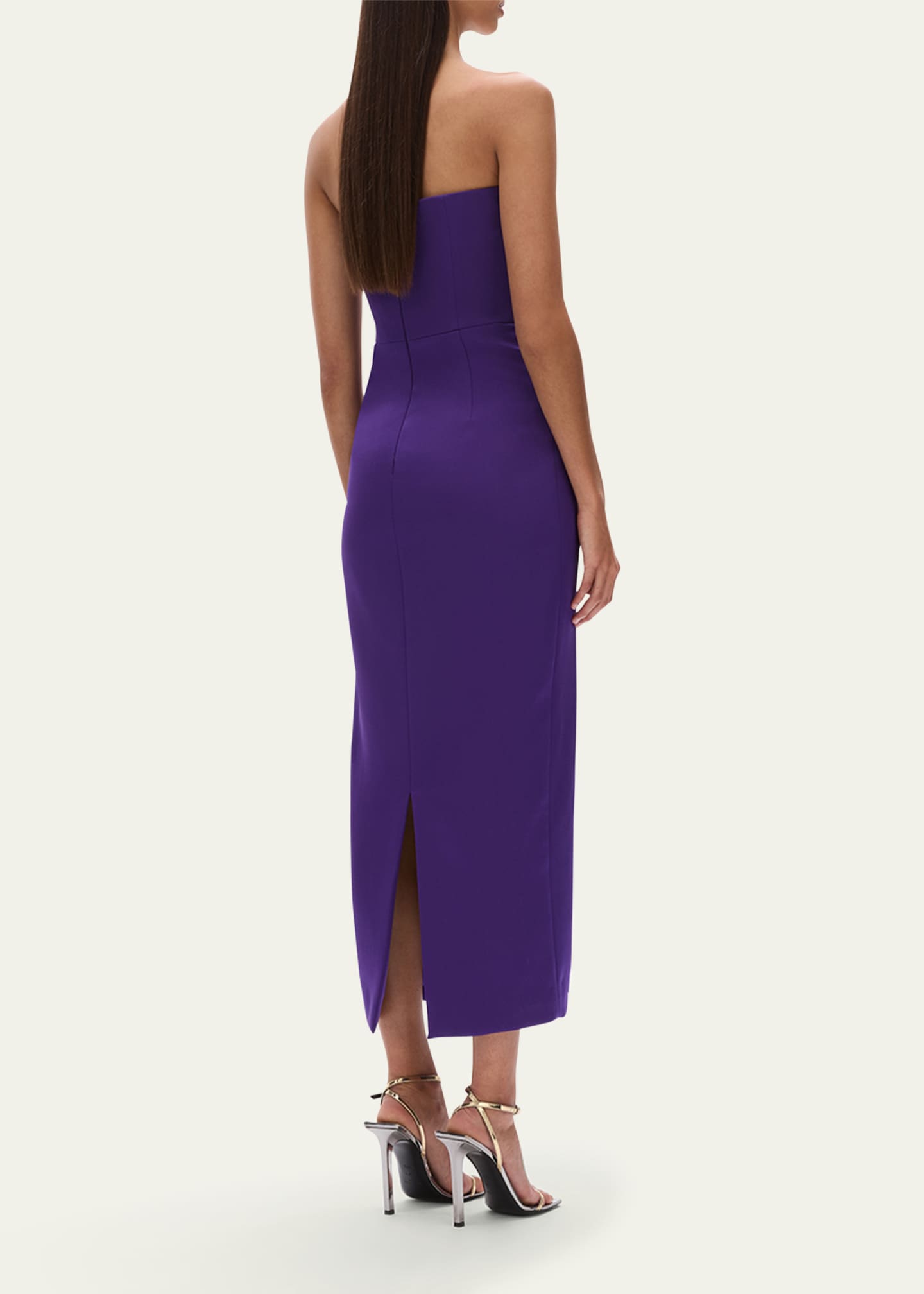 Rachel Gilbert Lorna Embellished Strapless Column Crepe Dress Image 3 of 5