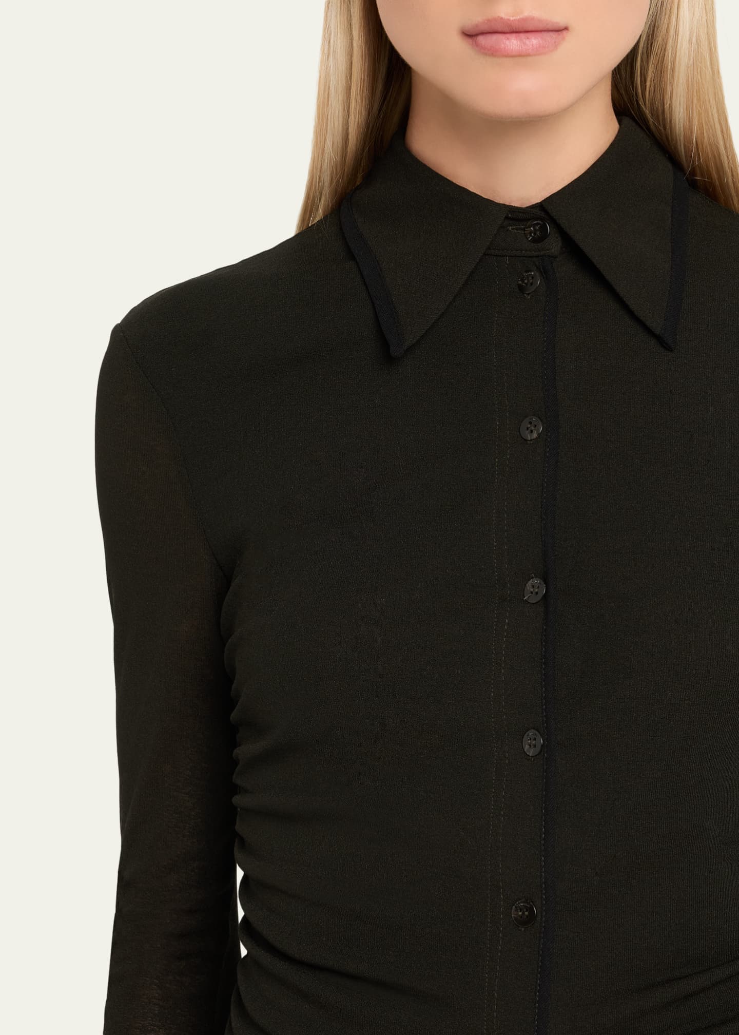Nanushka Idana Long-Sleeve Button-Front Top Image 5 of 5