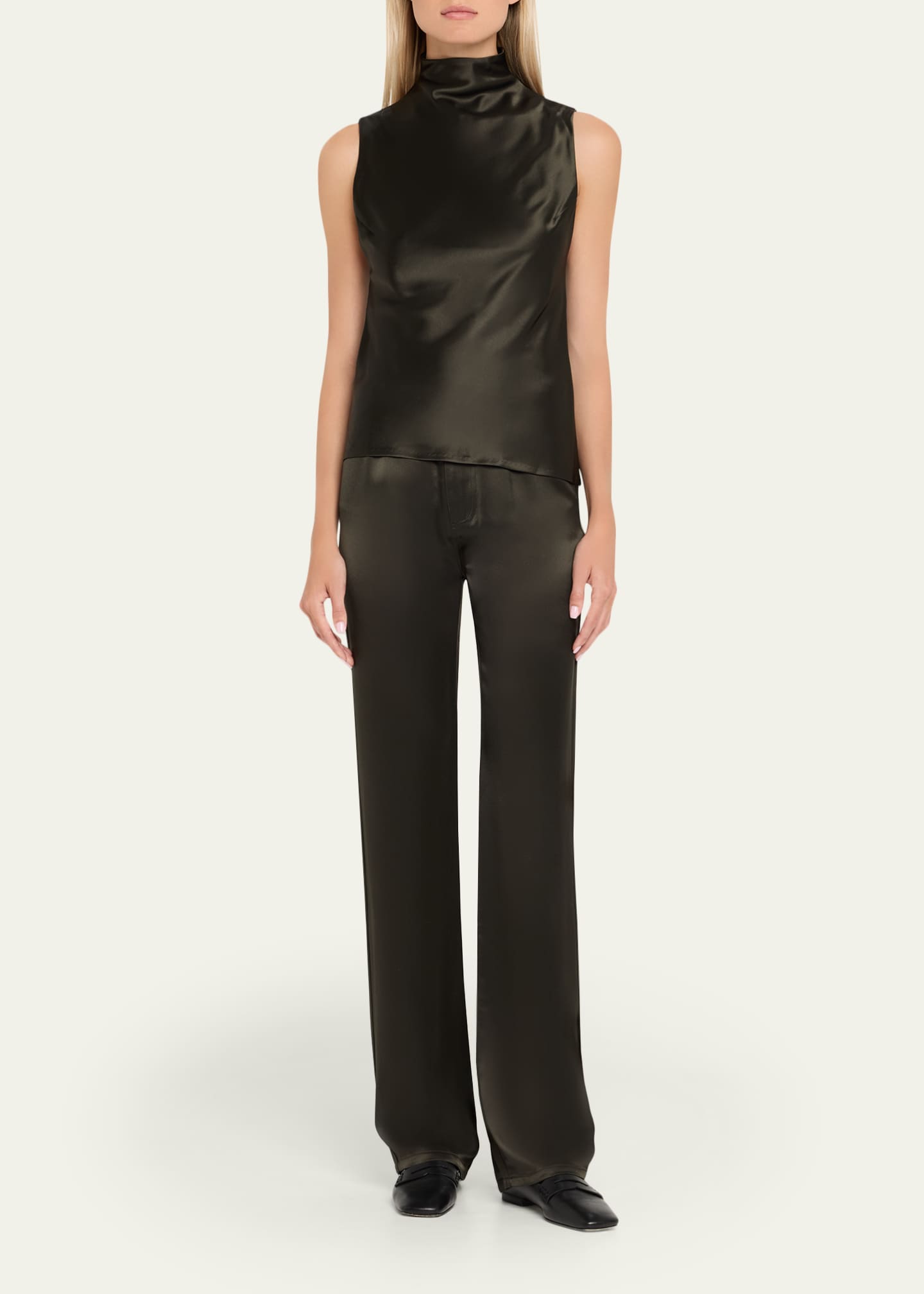 Nanushka Tita Straight-Leg Satin Pants Image 2 of 5