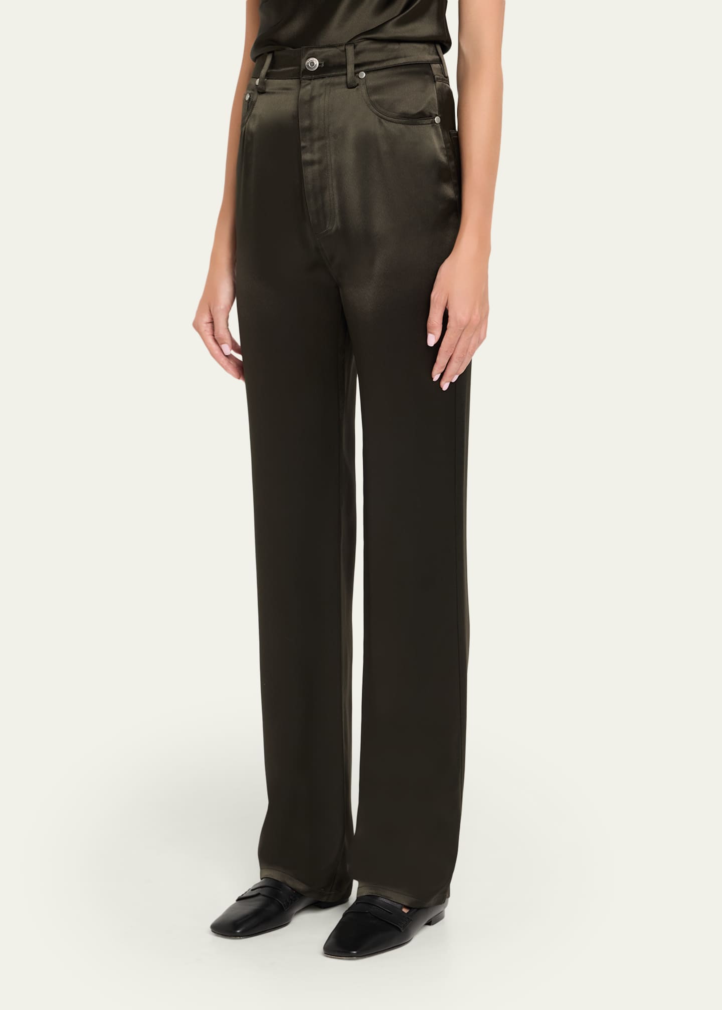 Nanushka Tita Straight-Leg Satin Pants Image 4 of 5