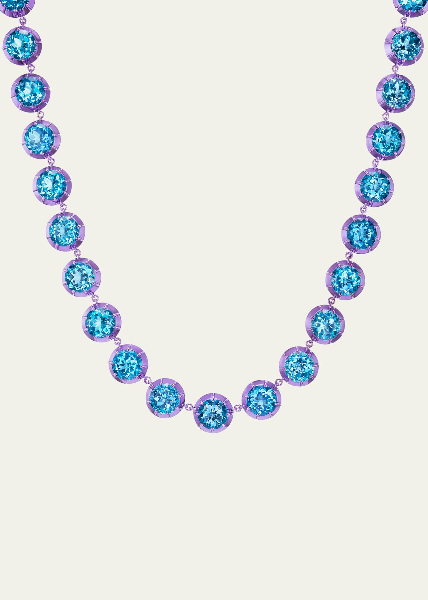 Emily P. Wheeler 18K White Gold Purple Riviere Necklace with Swiss Topaz Image 2 of 3