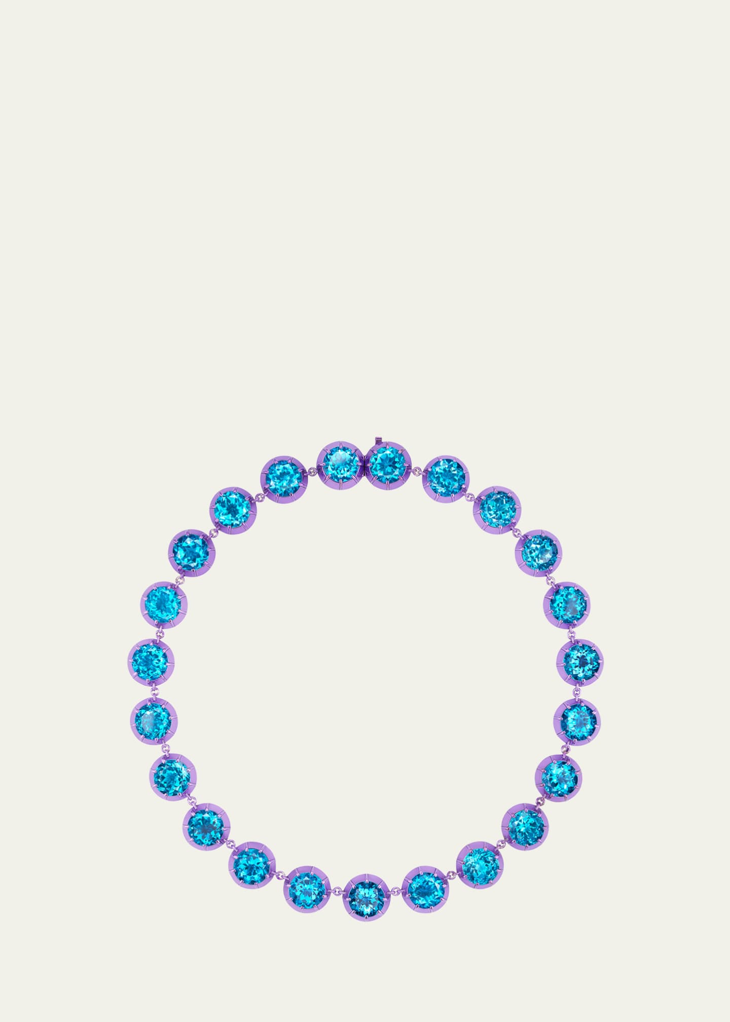 Emily P. Wheeler 18K White Gold Purple Riviere Necklace with Swiss Topaz Image 1 of 3
