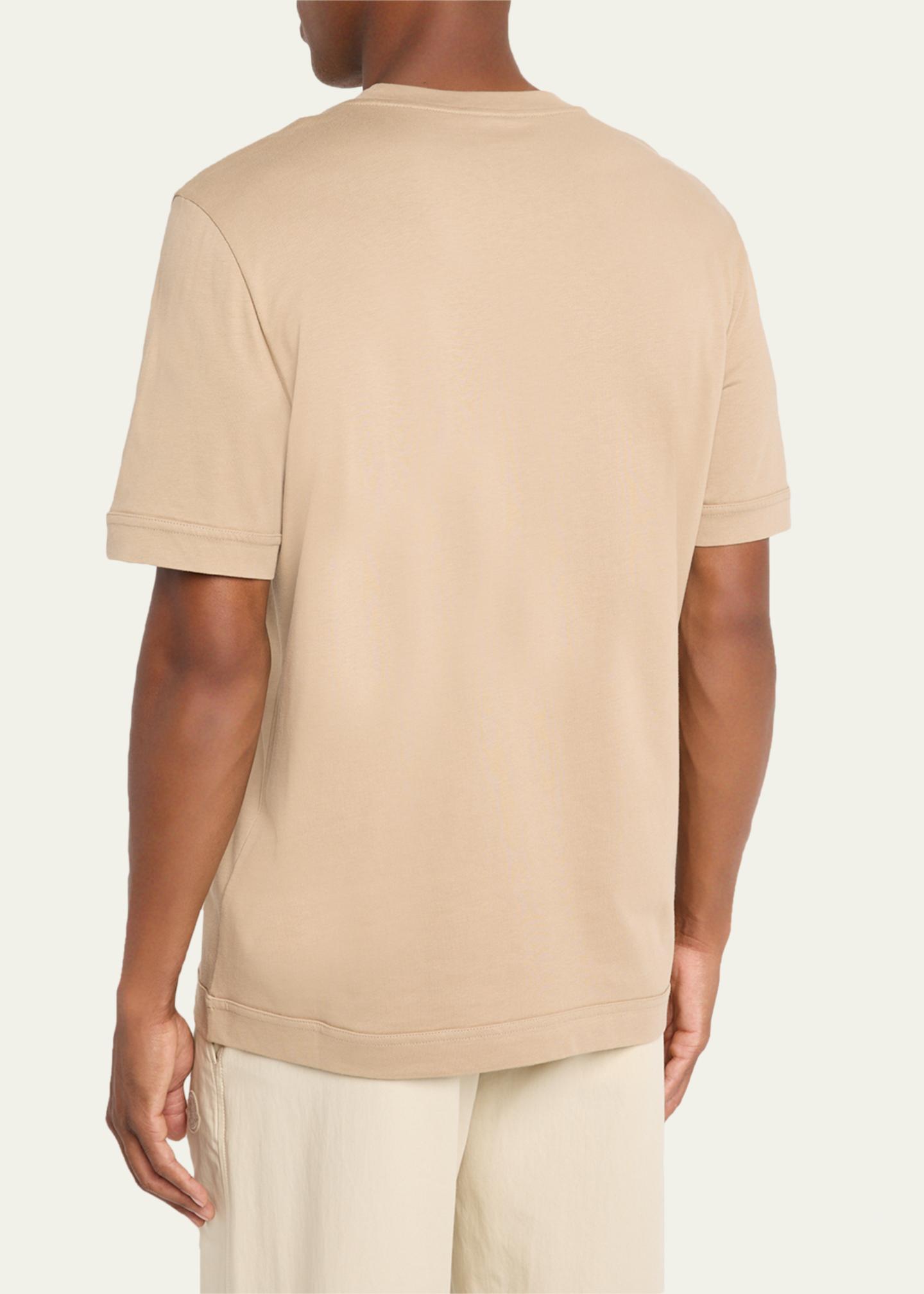 Moncler Men's Leather Logo Crewneck T-Shirt - Bergdorf Goodman