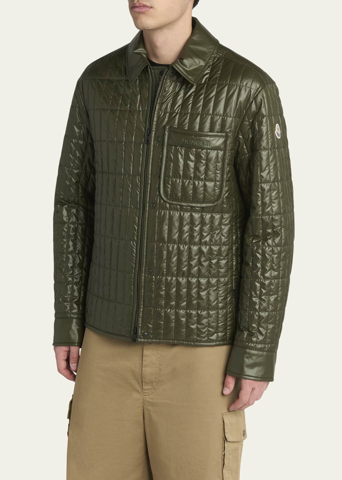 Moncler Men's Poiliot Quilted Down Shirt Jacket Image 4 of 5